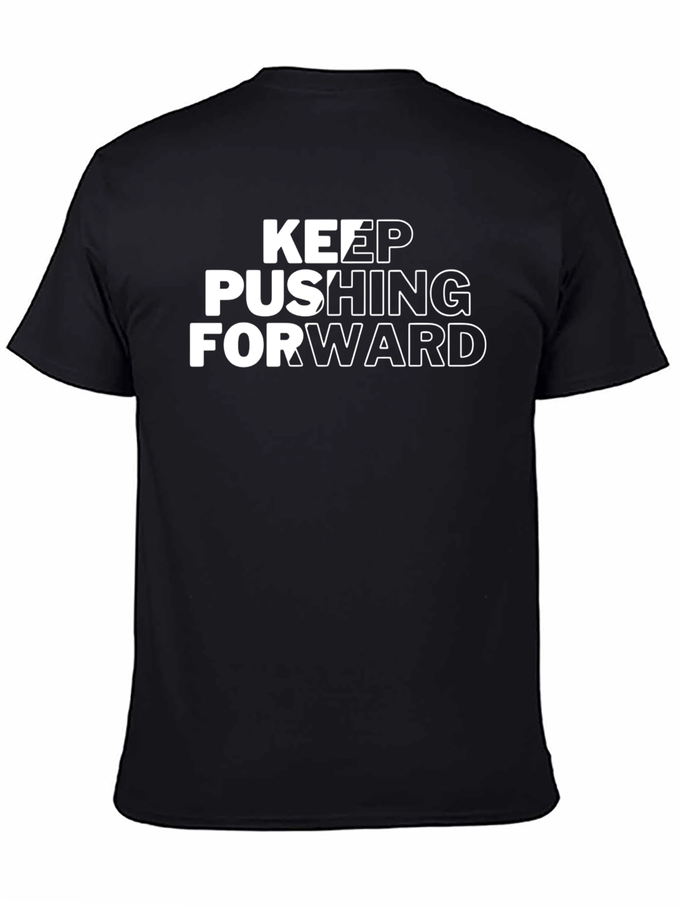 Keep Pushing Forward Black Graphic Tee