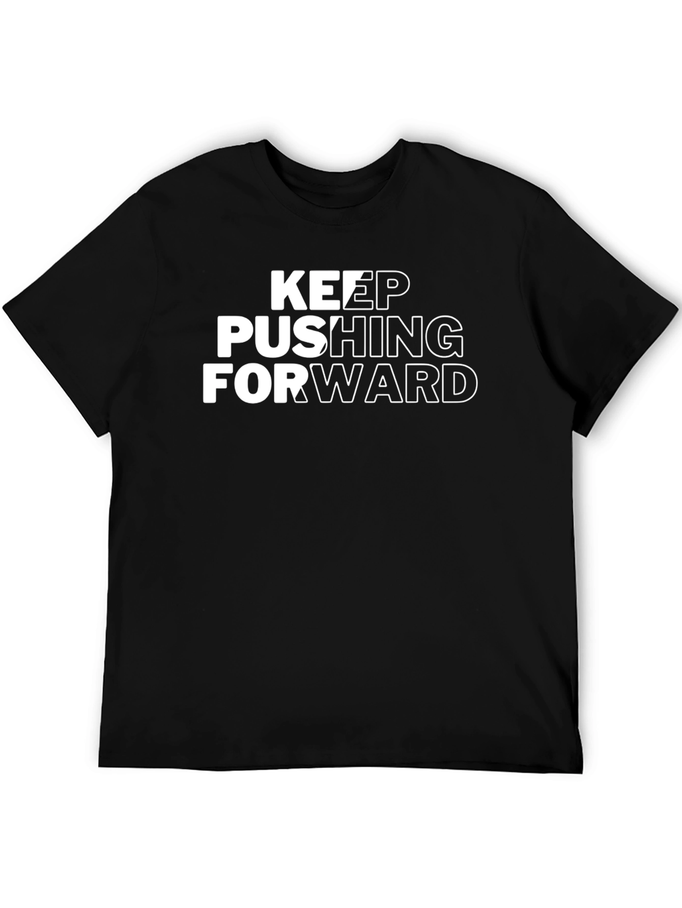 Keep Pushing Forward Black Graphic Tee