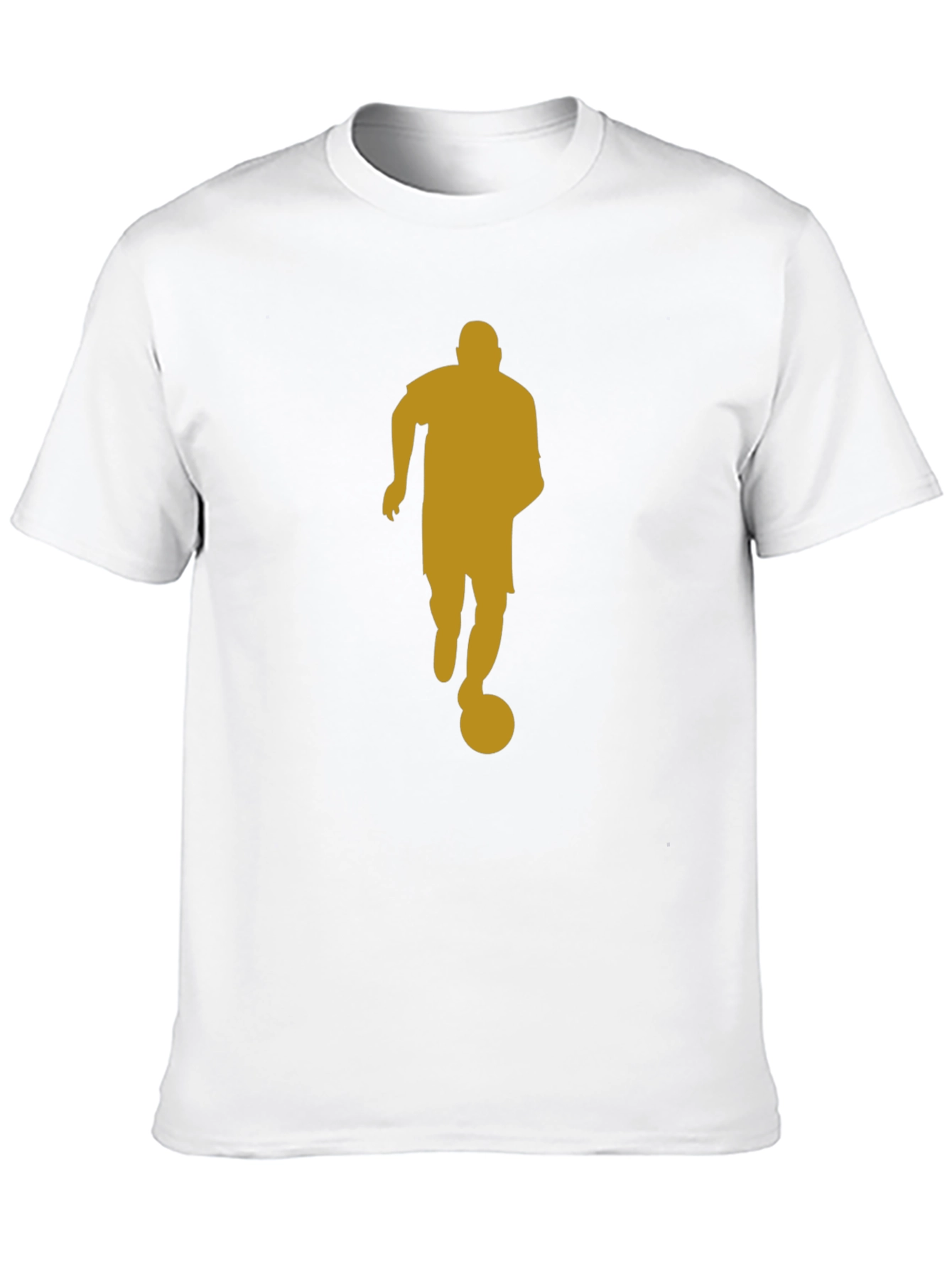 Soccer Player Graphic Tee - Black Cotton Casual Shirt