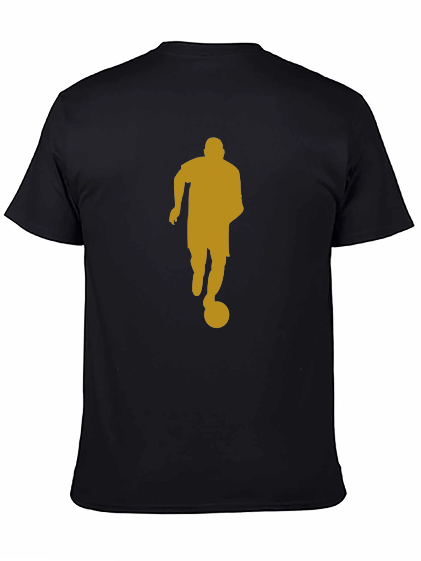 Soccer Player Graphic Tee - Black Cotton Casual Shirt