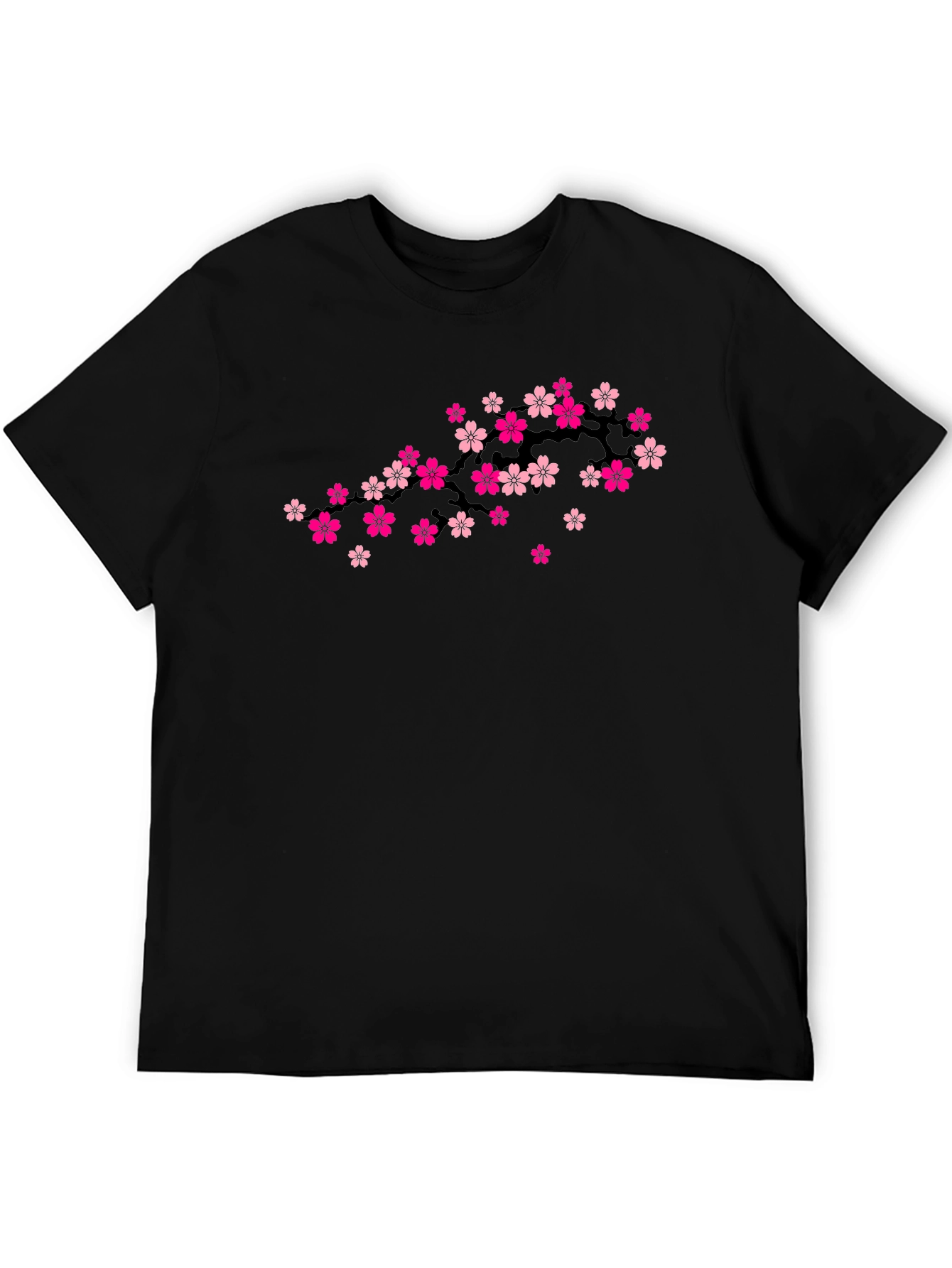 Cherry Blossom Branch Black T-Shirt