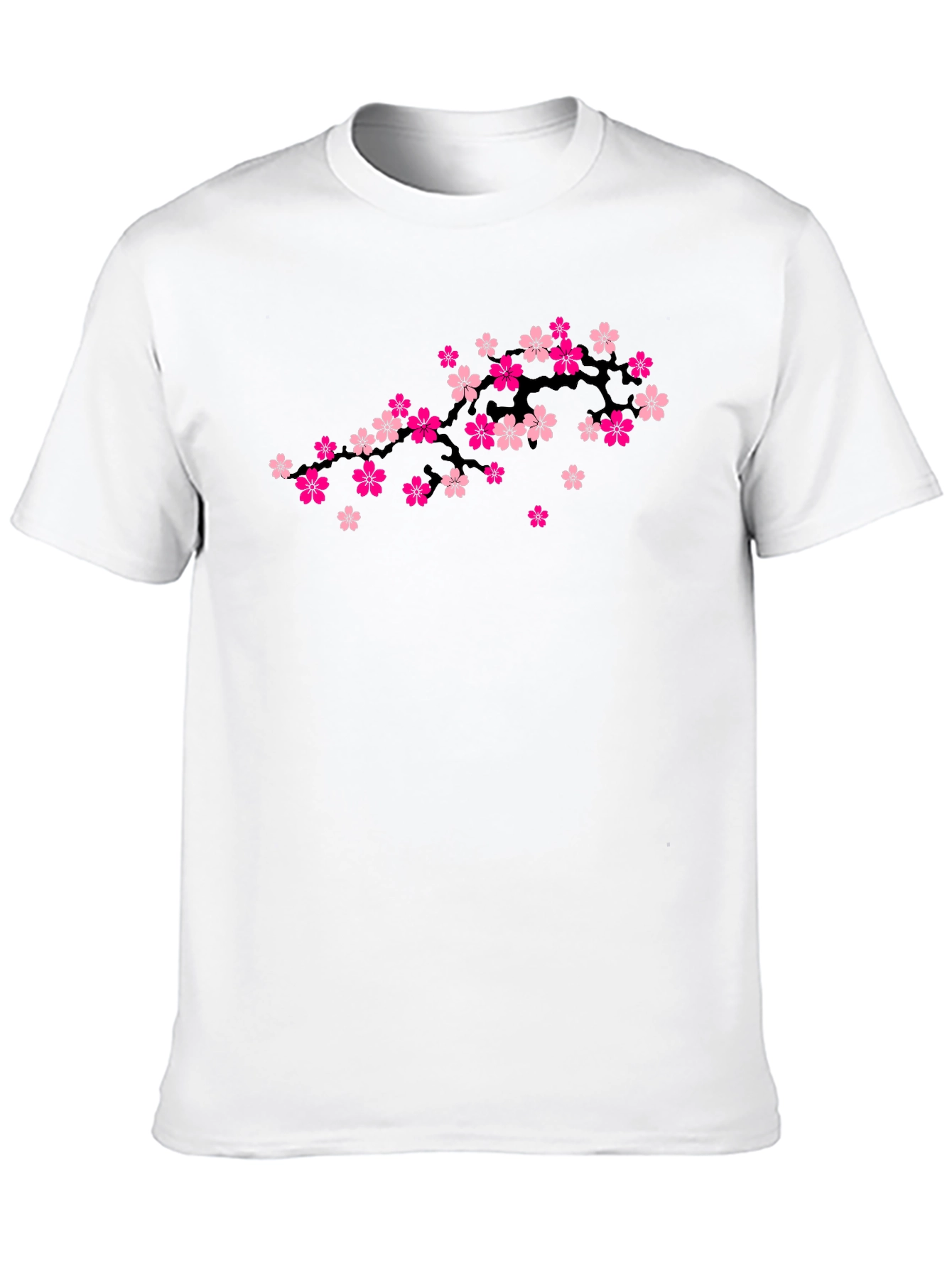 Cherry Blossom Branch Black T-Shirt