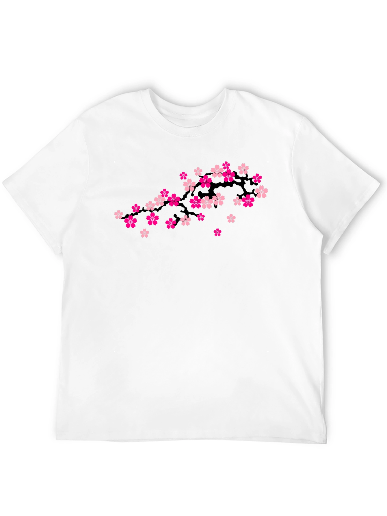 Cherry Blossom Branch Black T-Shirt