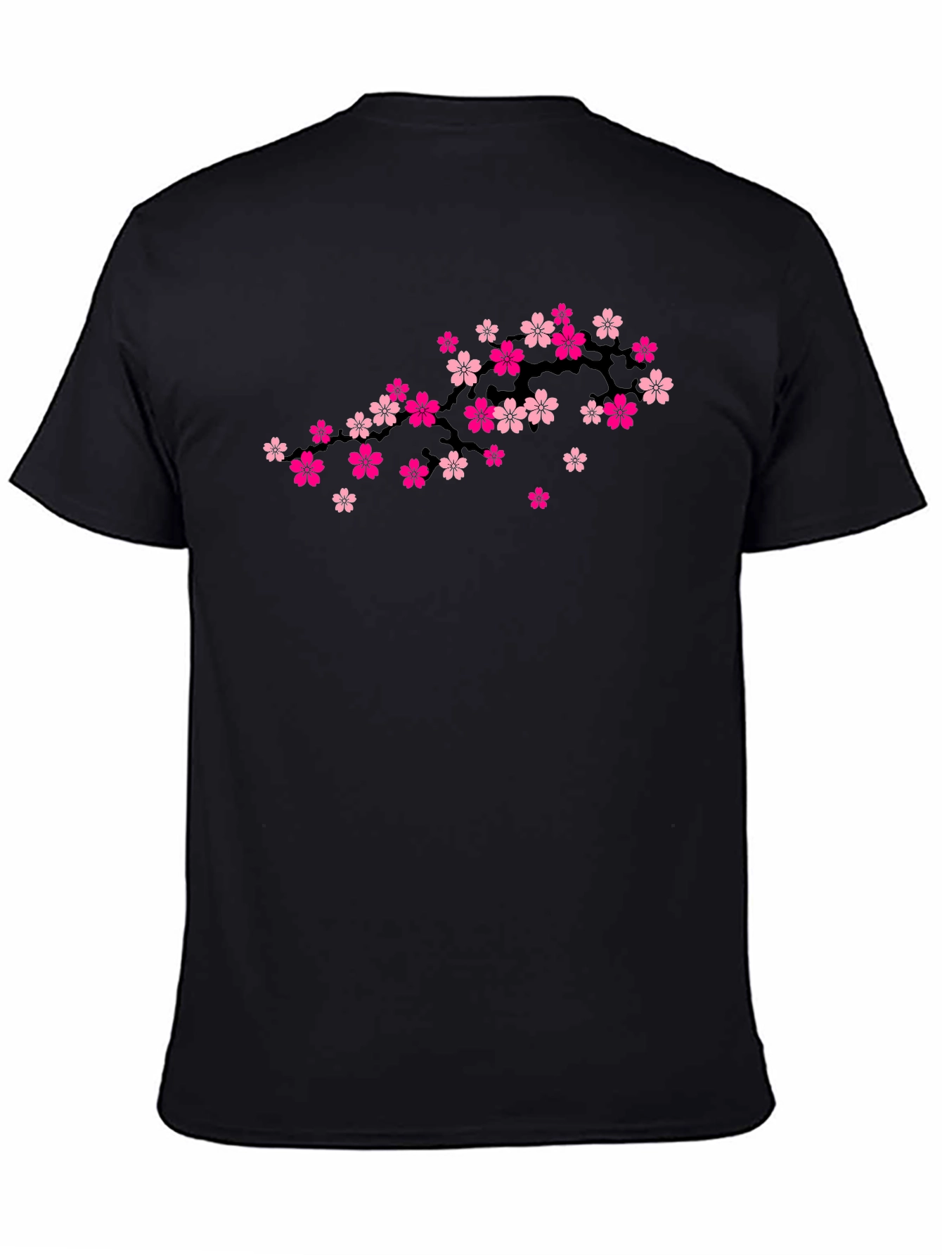 Cherry Blossom Branch Black T-Shirt