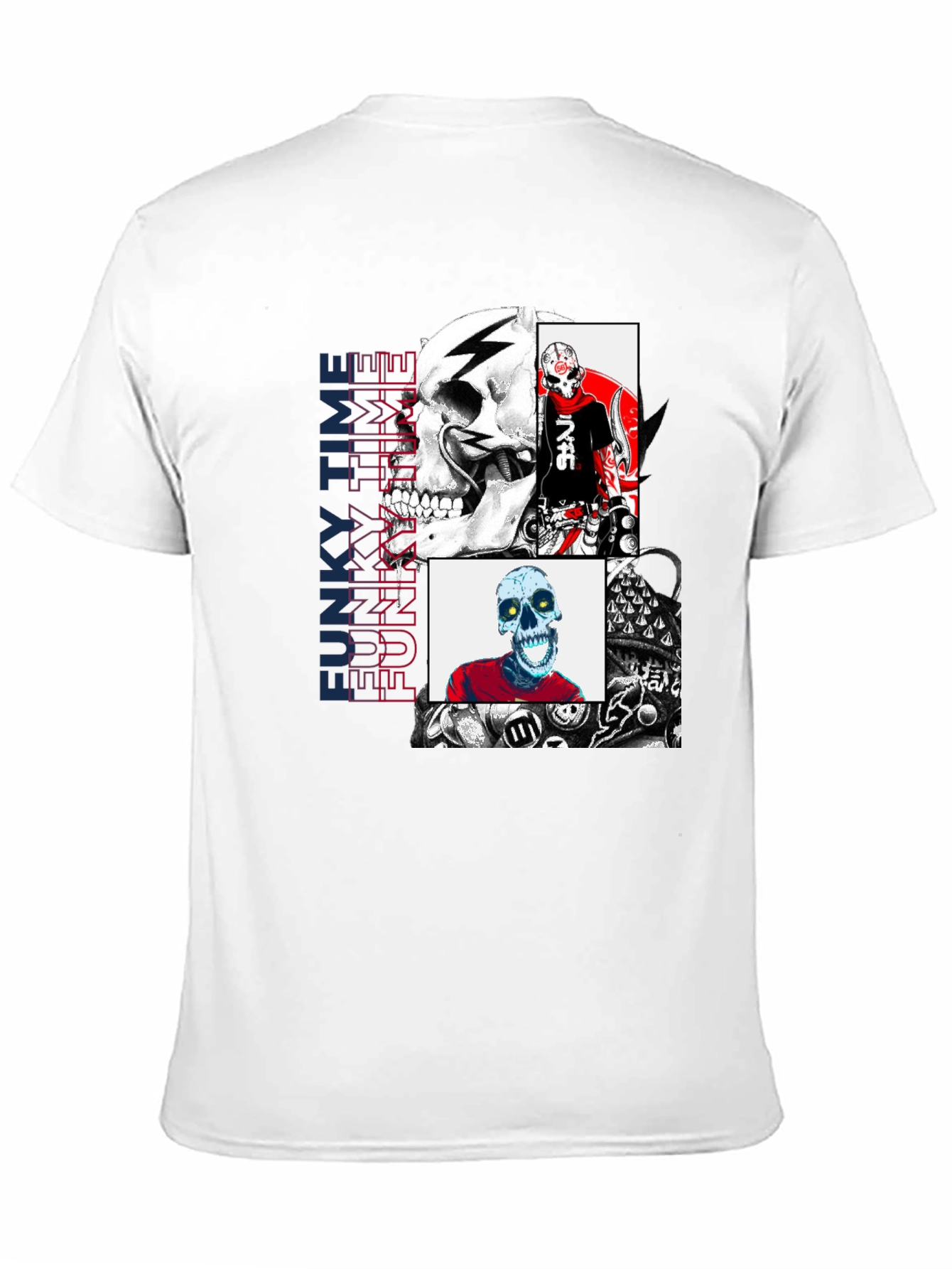 Funky Time Skull T-Shirt - Unique Graphic Tee
