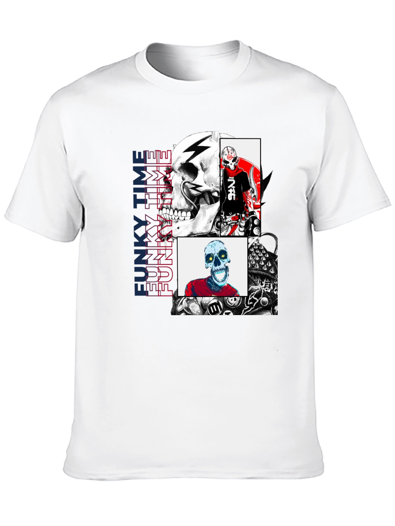 Funky Time Skull T-Shirt - Unique Graphic Tee
