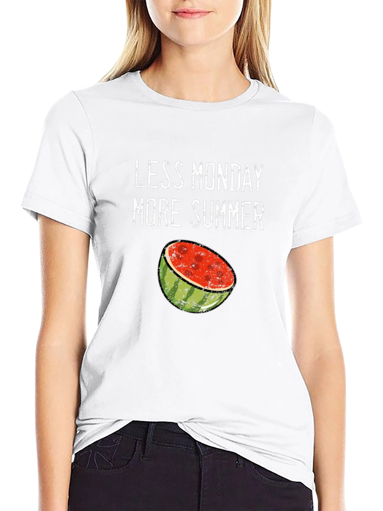 Less Monday More Summer Watermelon Graphic T-Shirt