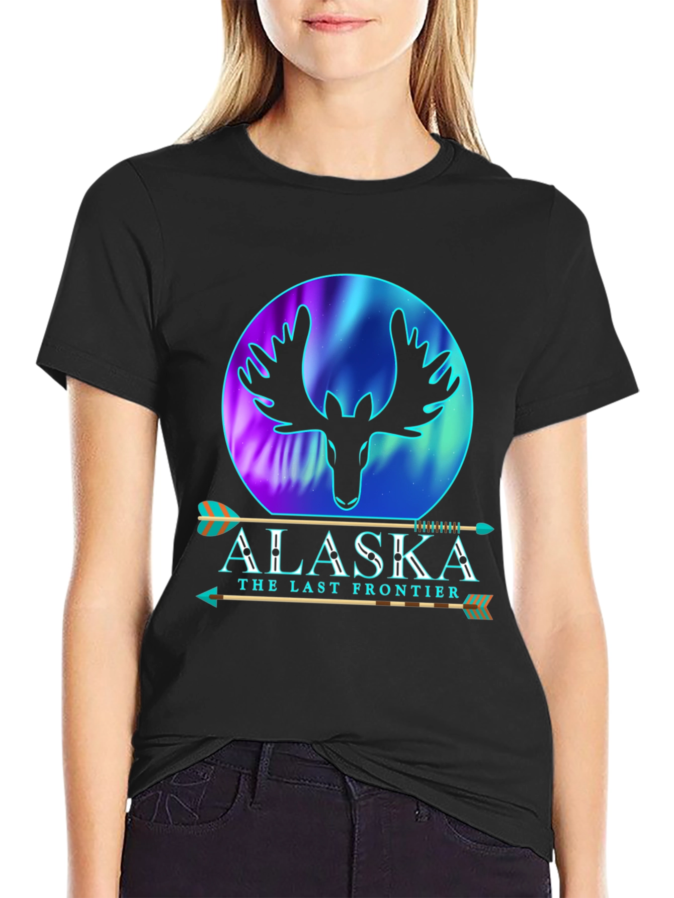 Alaska Last Frontier Moose Graphic T-Shirt