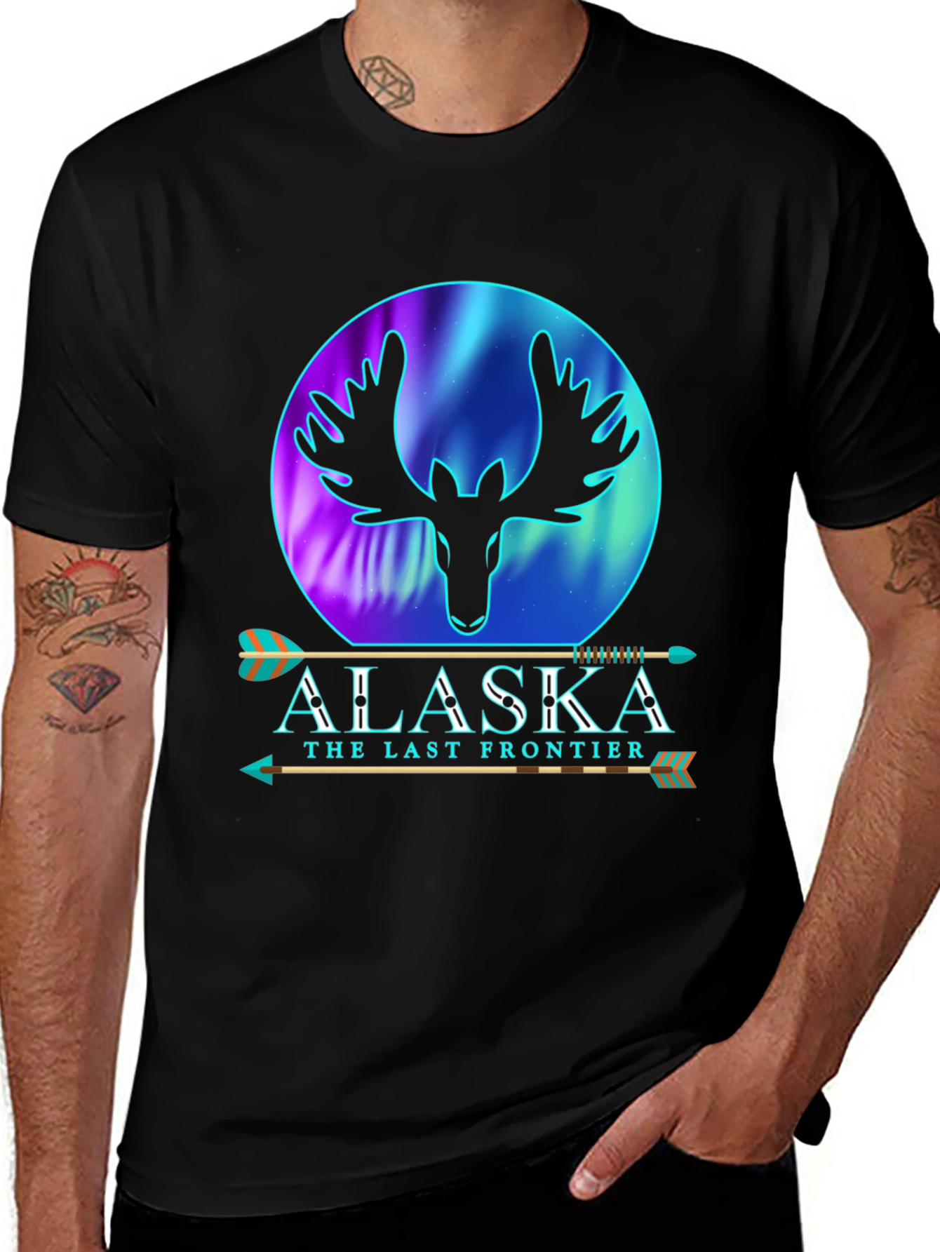 Alaska Last Frontier Moose Graphic T-Shirt