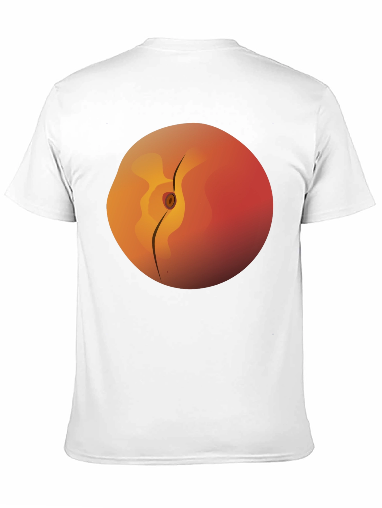 Peach Graphic Tee -  Soft Cotton Black T-Shirt