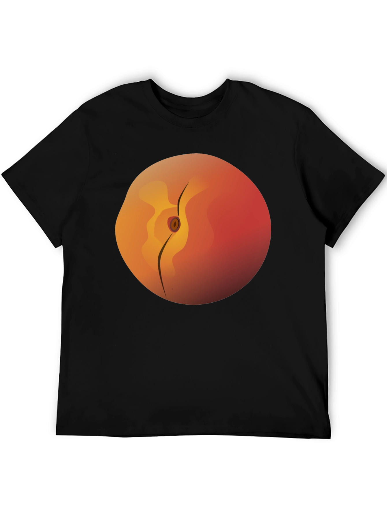 Peach Graphic Tee -  Soft Cotton Black T-Shirt