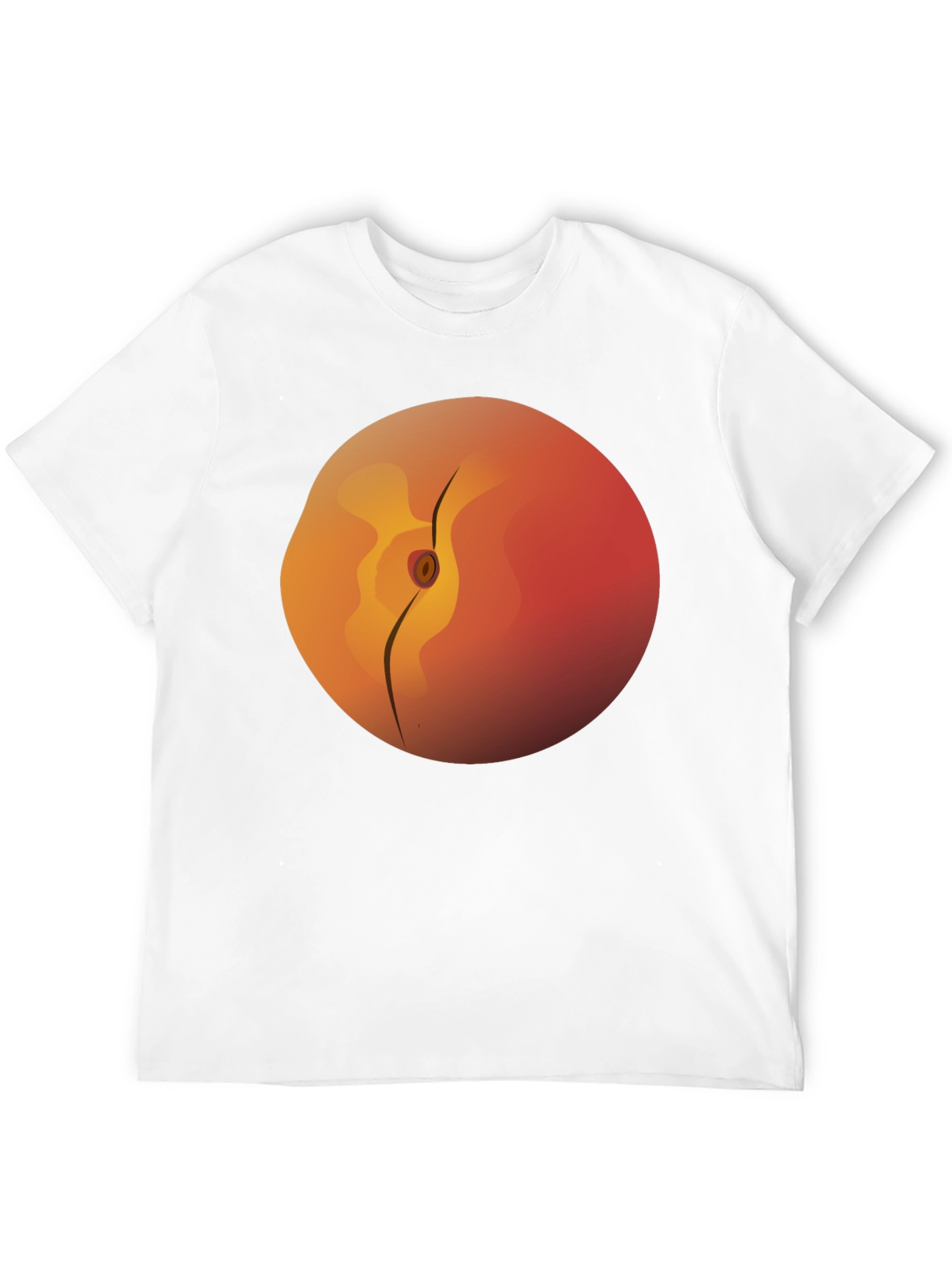 Peach Graphic Tee -  Soft Cotton Black T-Shirt
