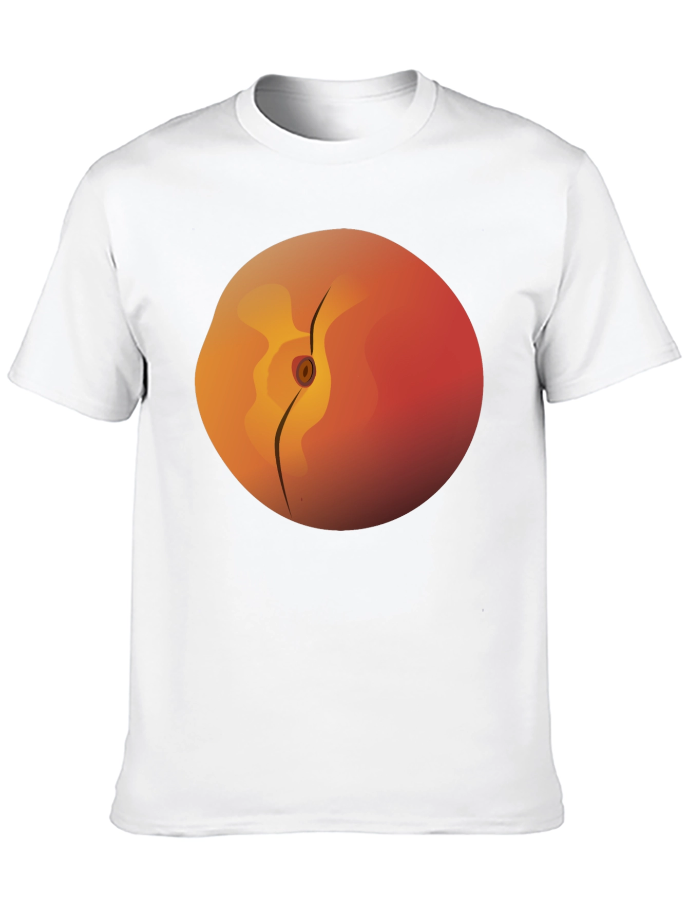 Peach Graphic Tee -  Soft Cotton Black T-Shirt