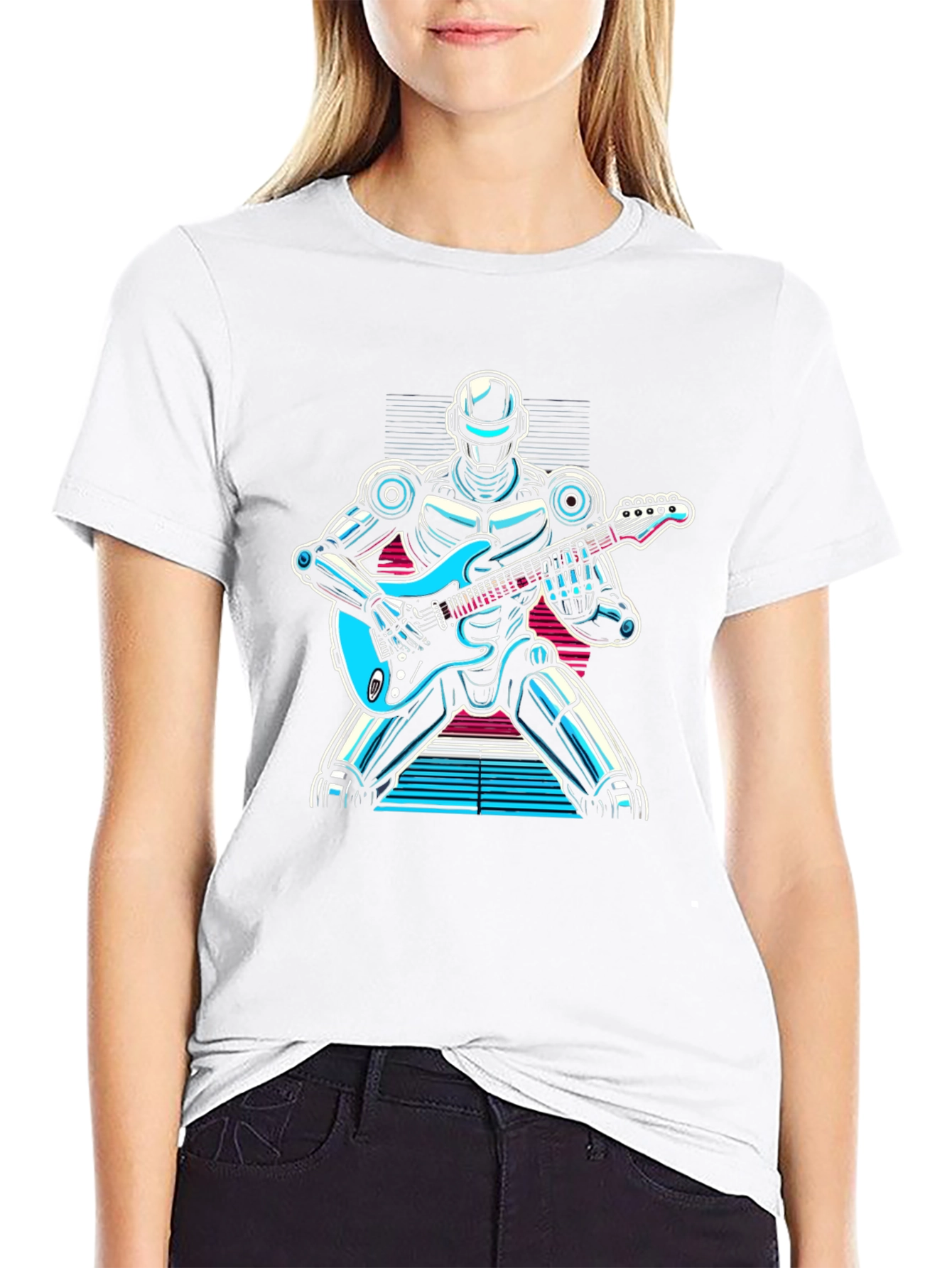 Robot Guitarist Graphic T-Shirt