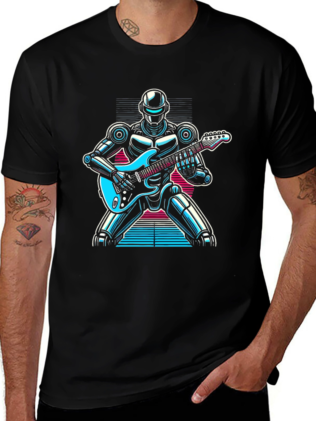 Robot Guitarist Graphic T-Shirt