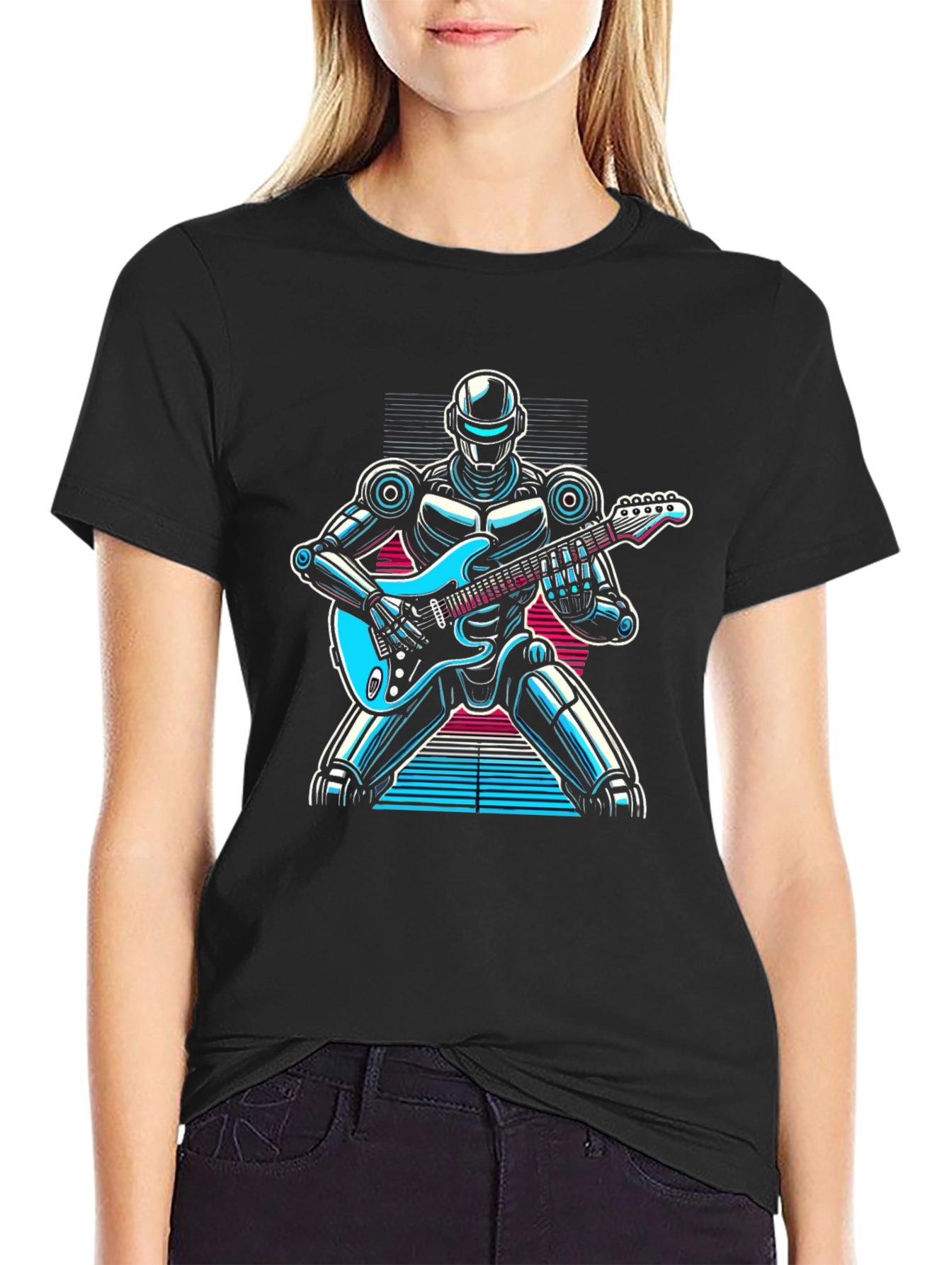 Robot Guitarist Graphic T-Shirt