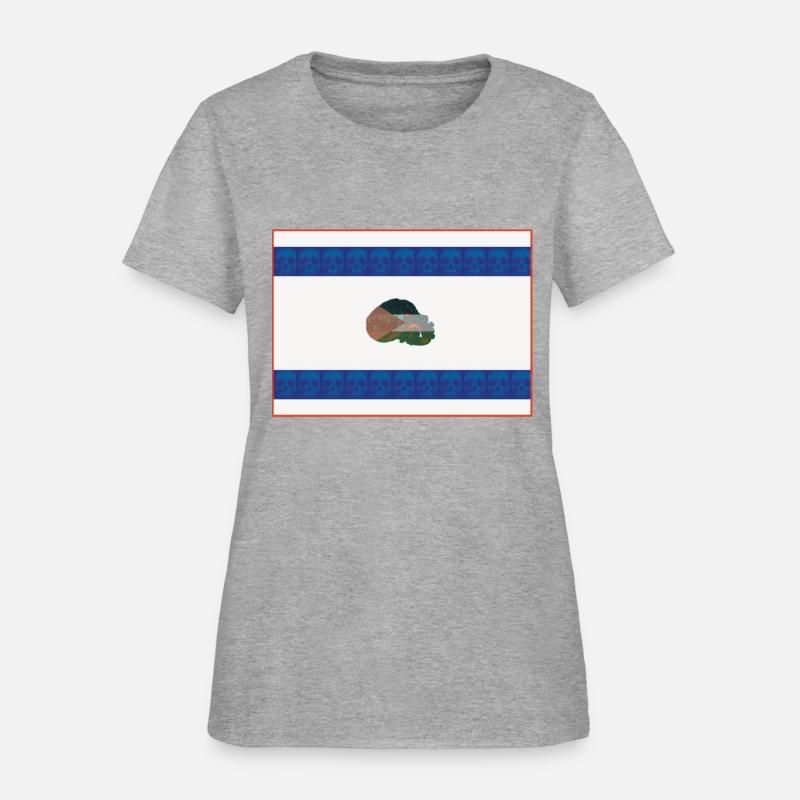 Blue Line of Skulls With Palestine Heart