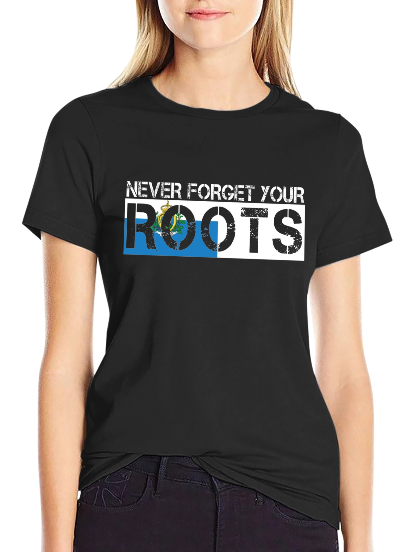 Never Forget Your Roots San Marino Flag T-Shirt