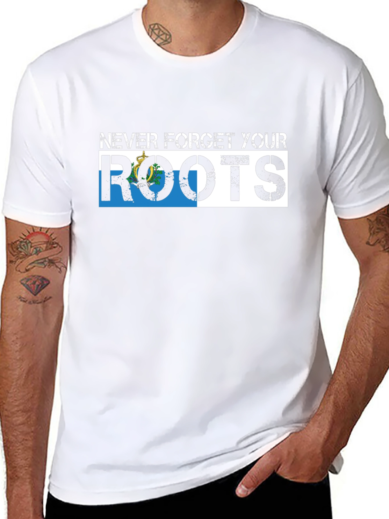 Never Forget Your Roots San Marino Flag T-Shirt