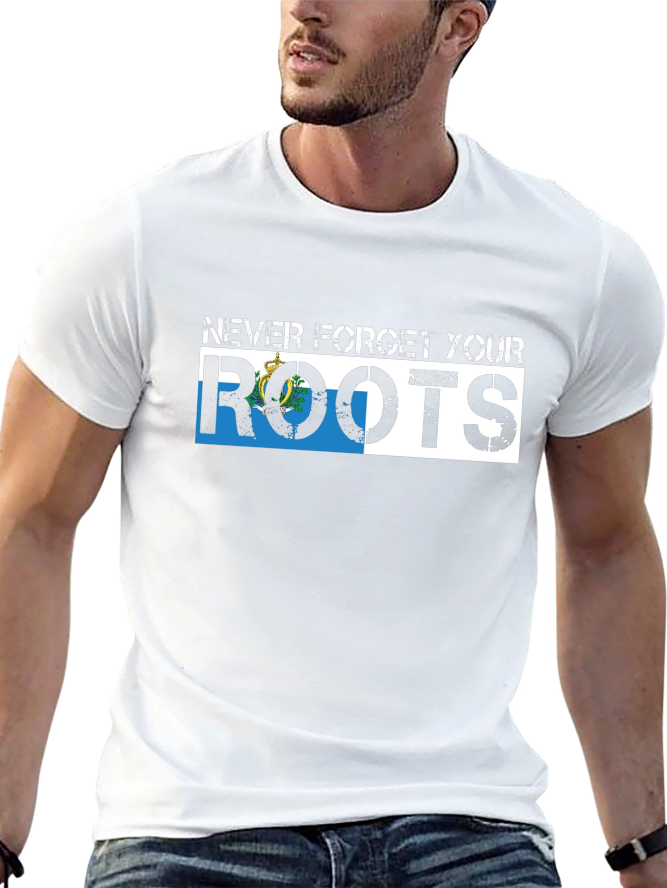 Never Forget Your Roots San Marino Flag T-Shirt