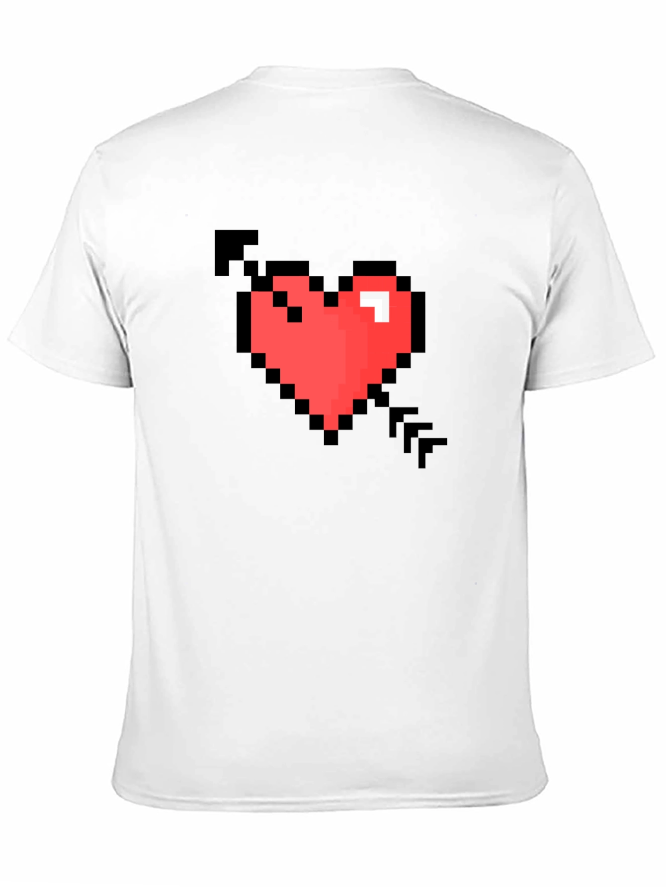 Pixel Heart Arrow Graphic T-Shirt - Retro Gaming Style