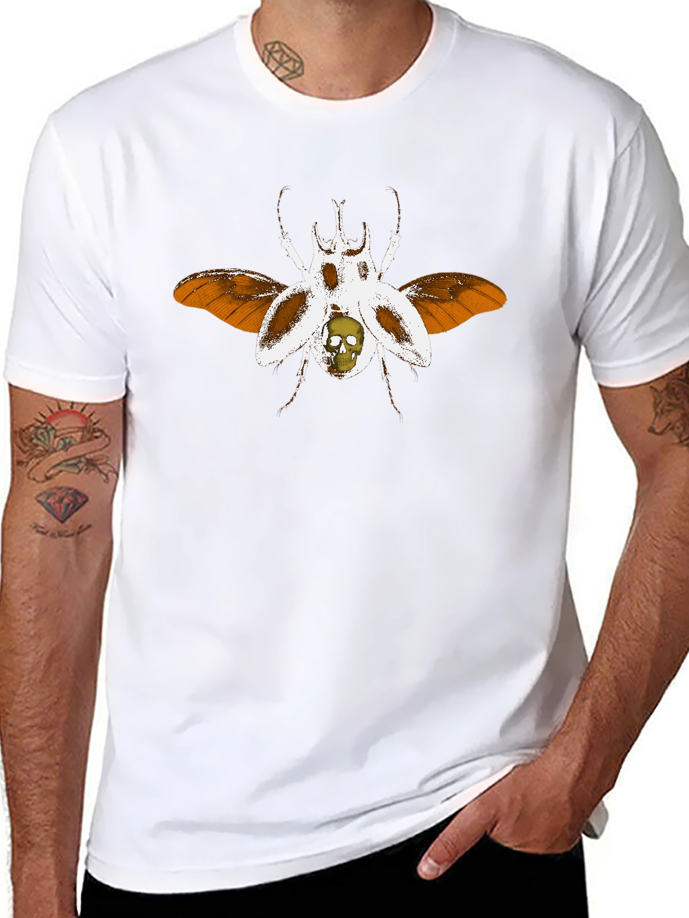 Skull Beetle Graphic T-Shirt
