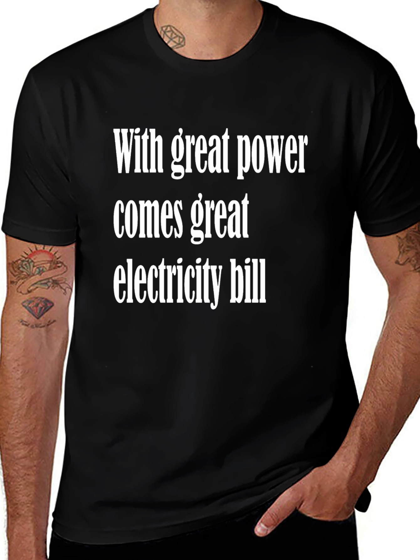 Funny Power & Electricity Bill Graphic T-Shirt