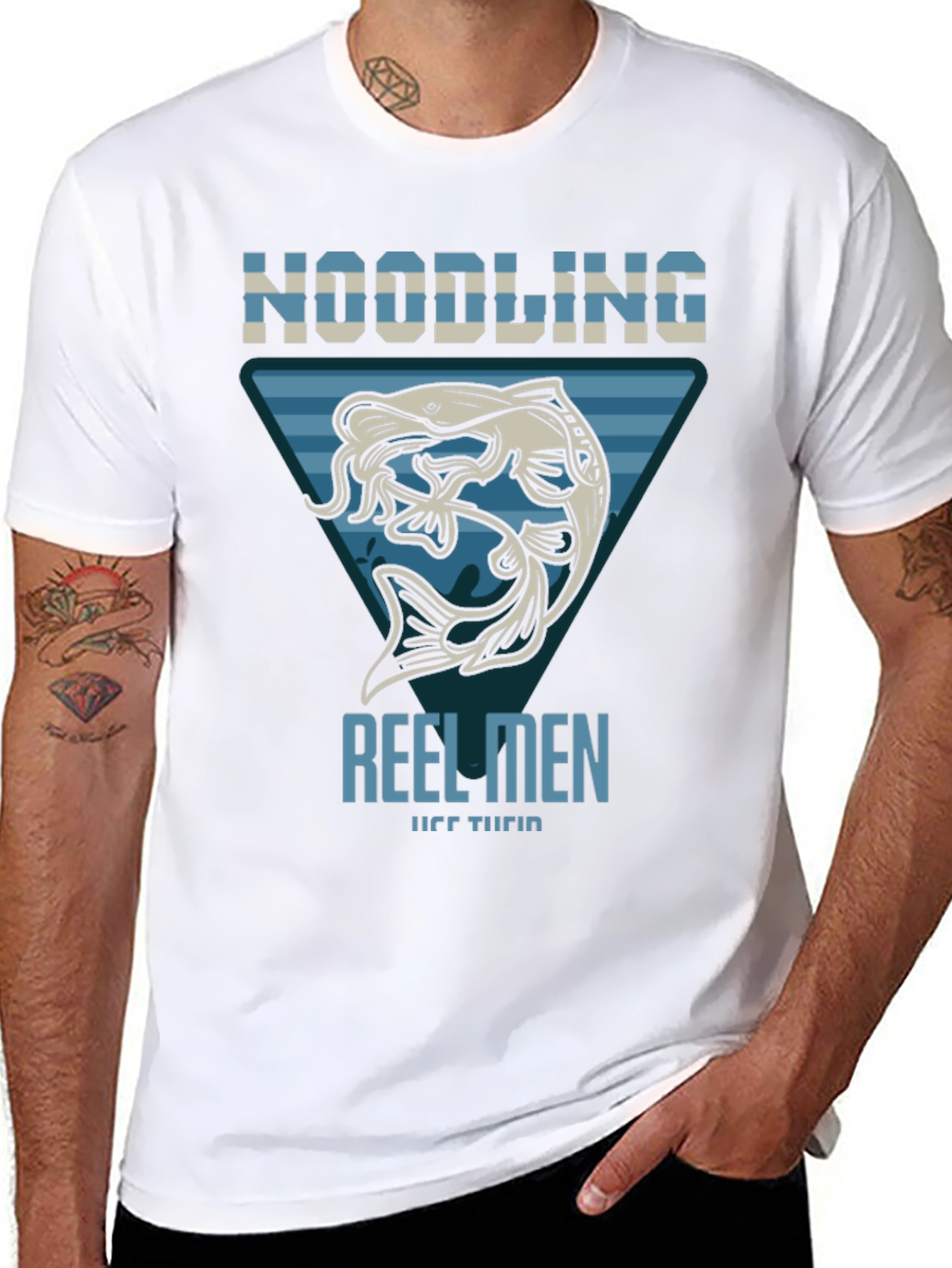 Noodling Reel Men T-Shirt - Fishing Tee