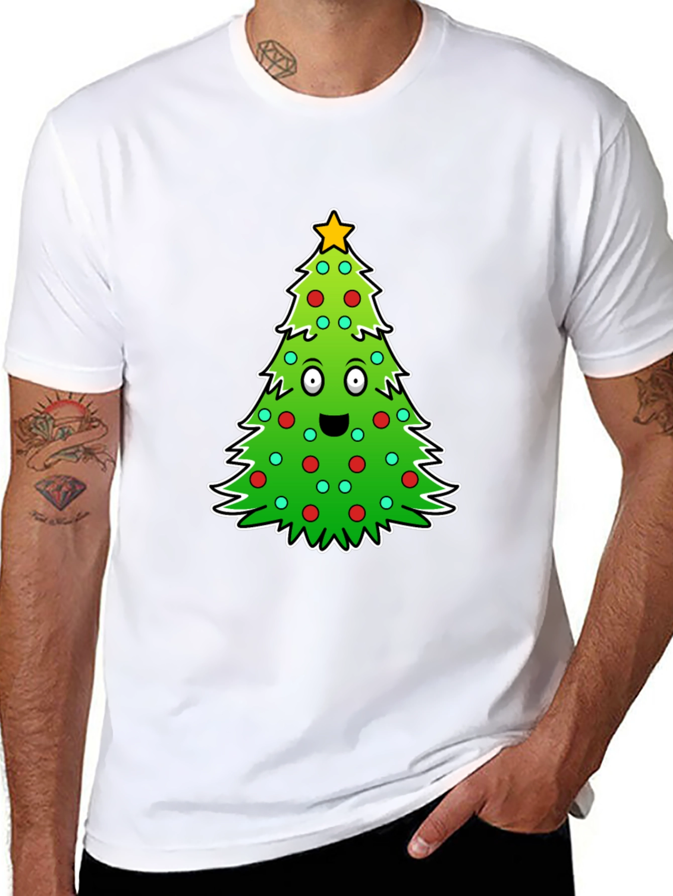 Funny Christmas Tree Graphic Tee - Holiday Cheer