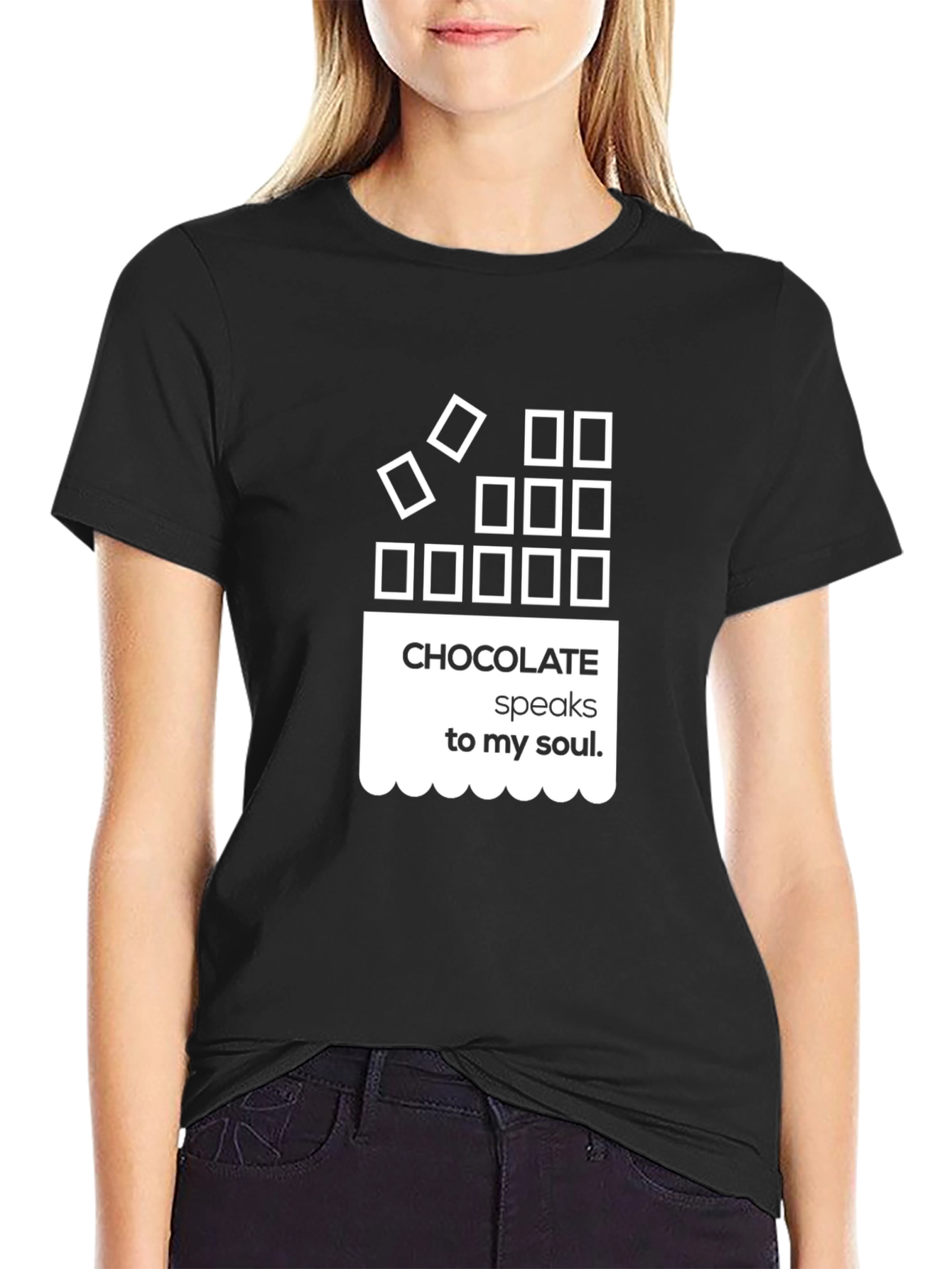 Chocolate Speaks To My Soul Black T-Shirt