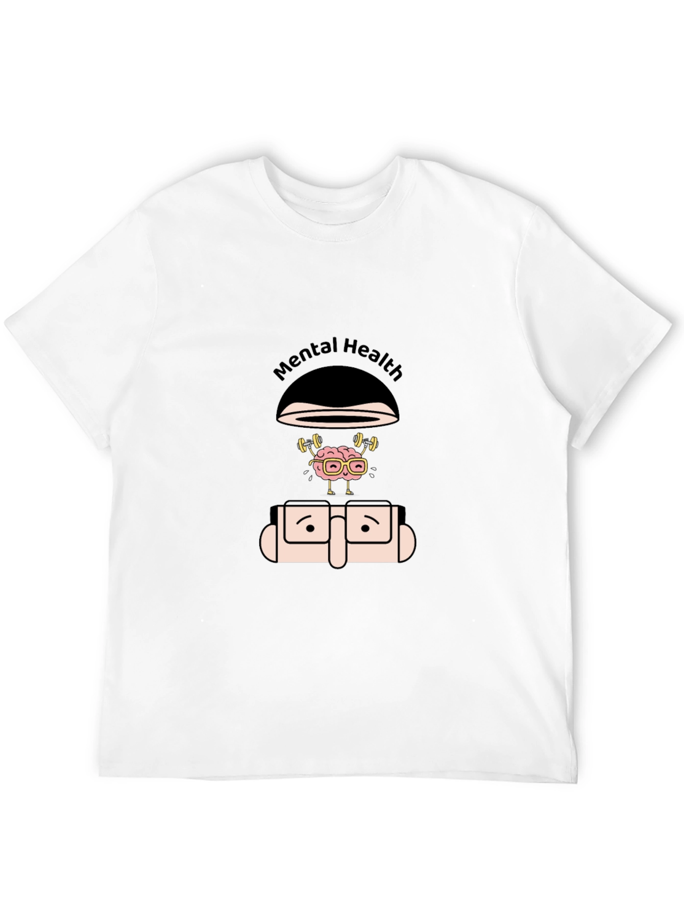 Mental Health Brain Lifting Weights Graphic Tee