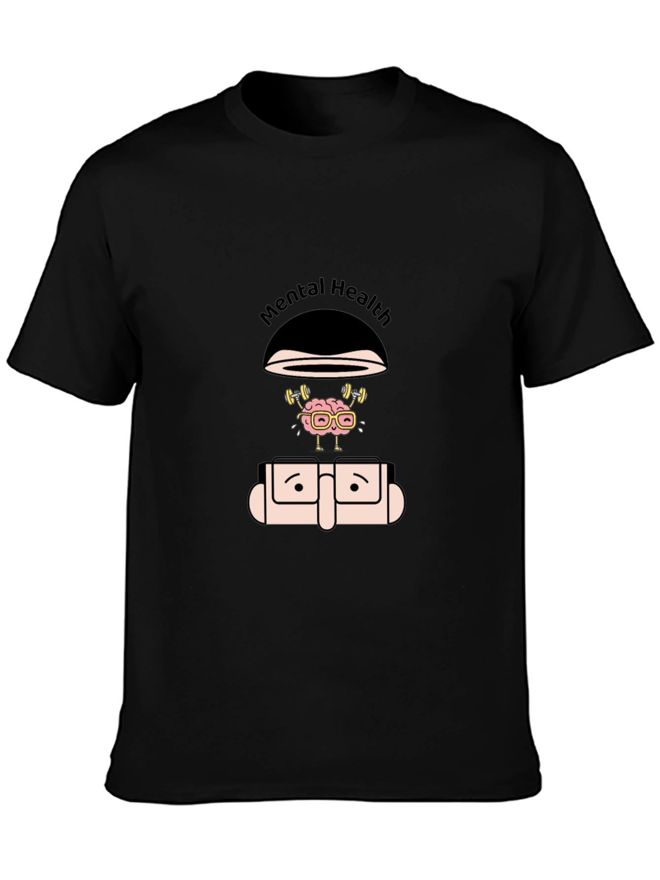 Mental Health Brain Lifting Weights Graphic Tee