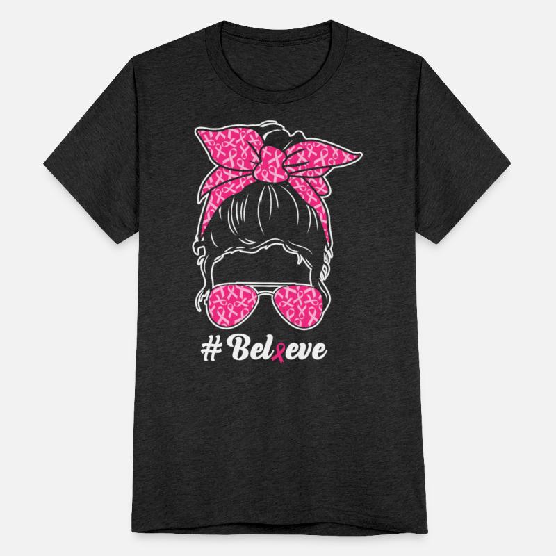 Breast Cancer Awareness Messy Bun