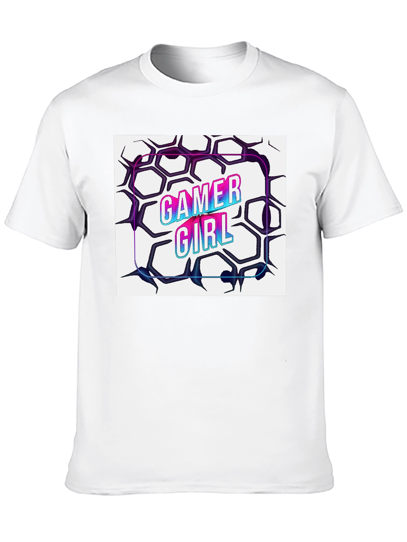 Gamer Girl T-Shirt - Cool Hexagon Design