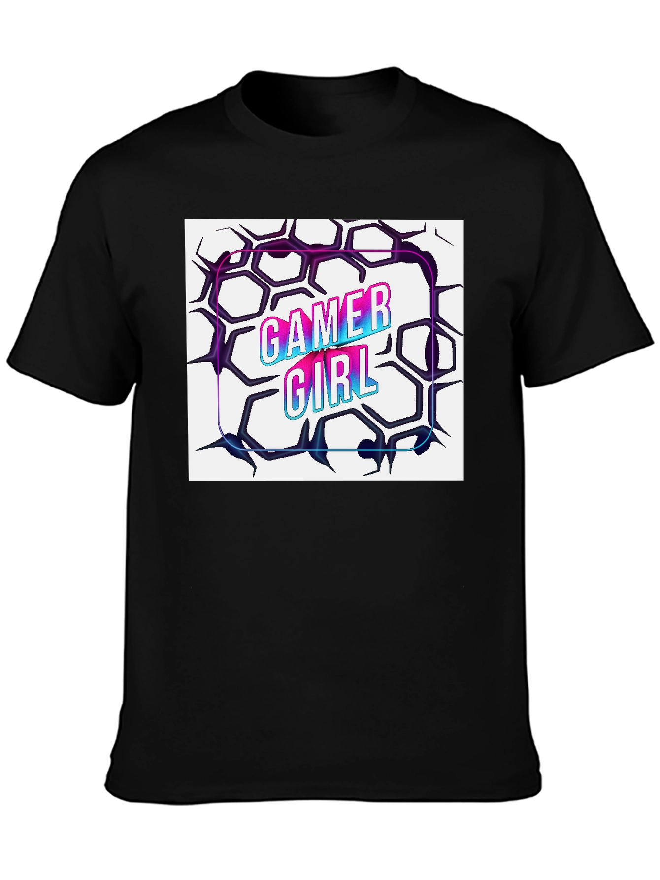 Gamer Girl T-Shirt - Cool Hexagon Design