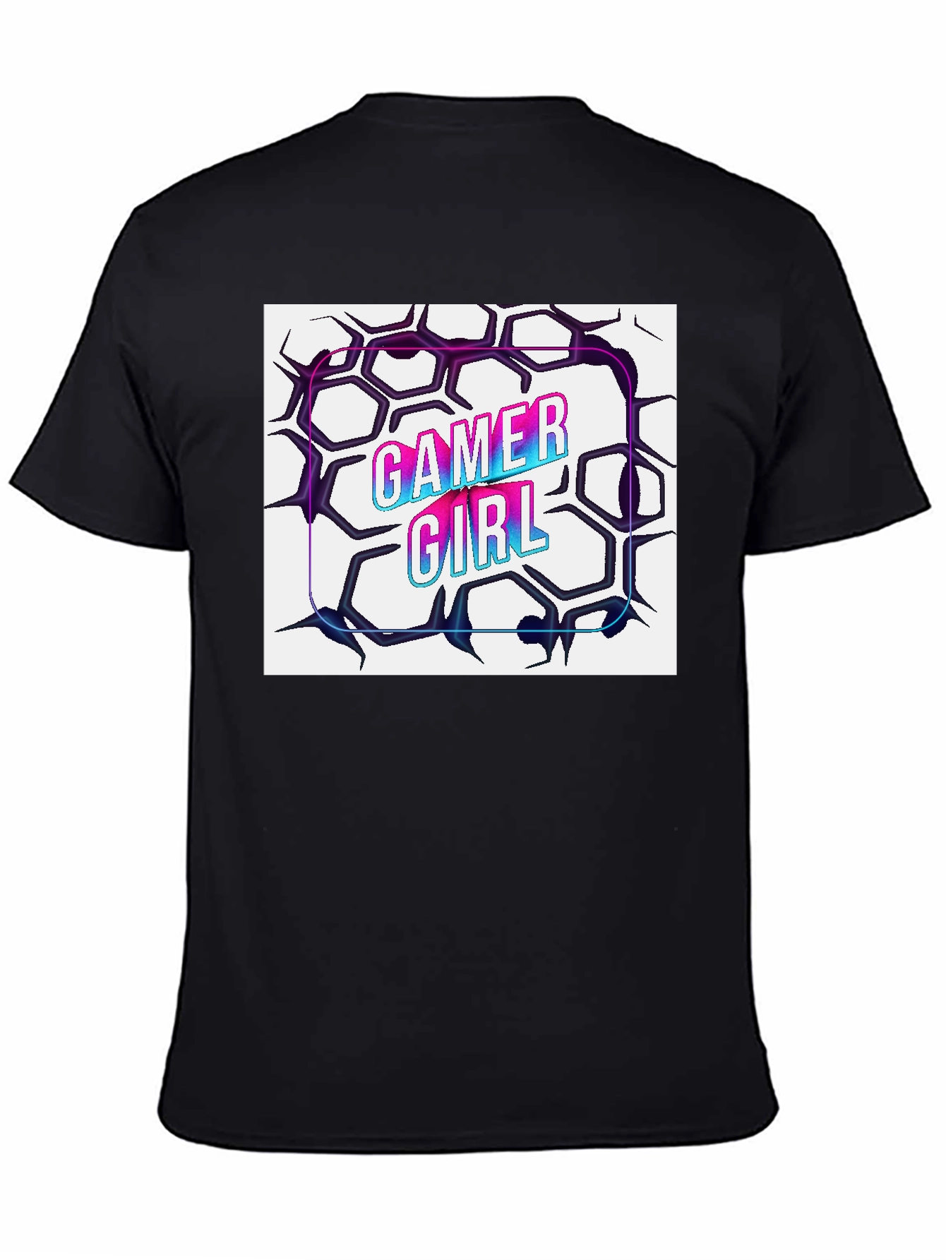 Gamer Girl T-Shirt - Cool Hexagon Design