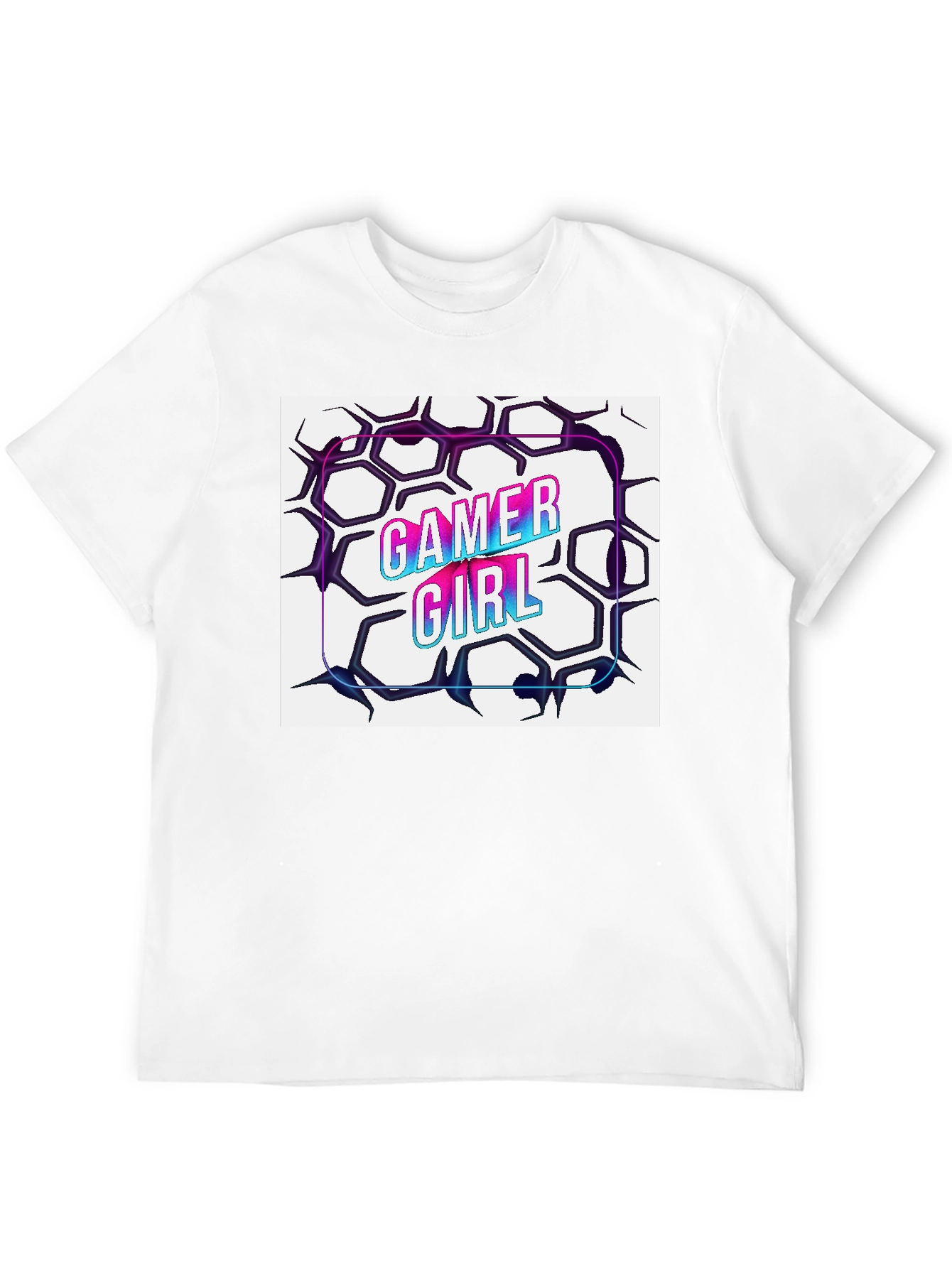 Gamer Girl T-Shirt - Cool Hexagon Design