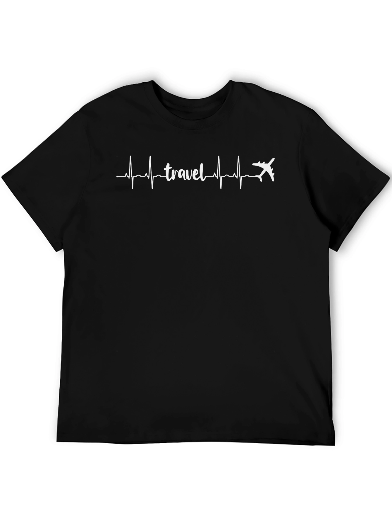 Travel Heartbeat T-Shirt - Black
