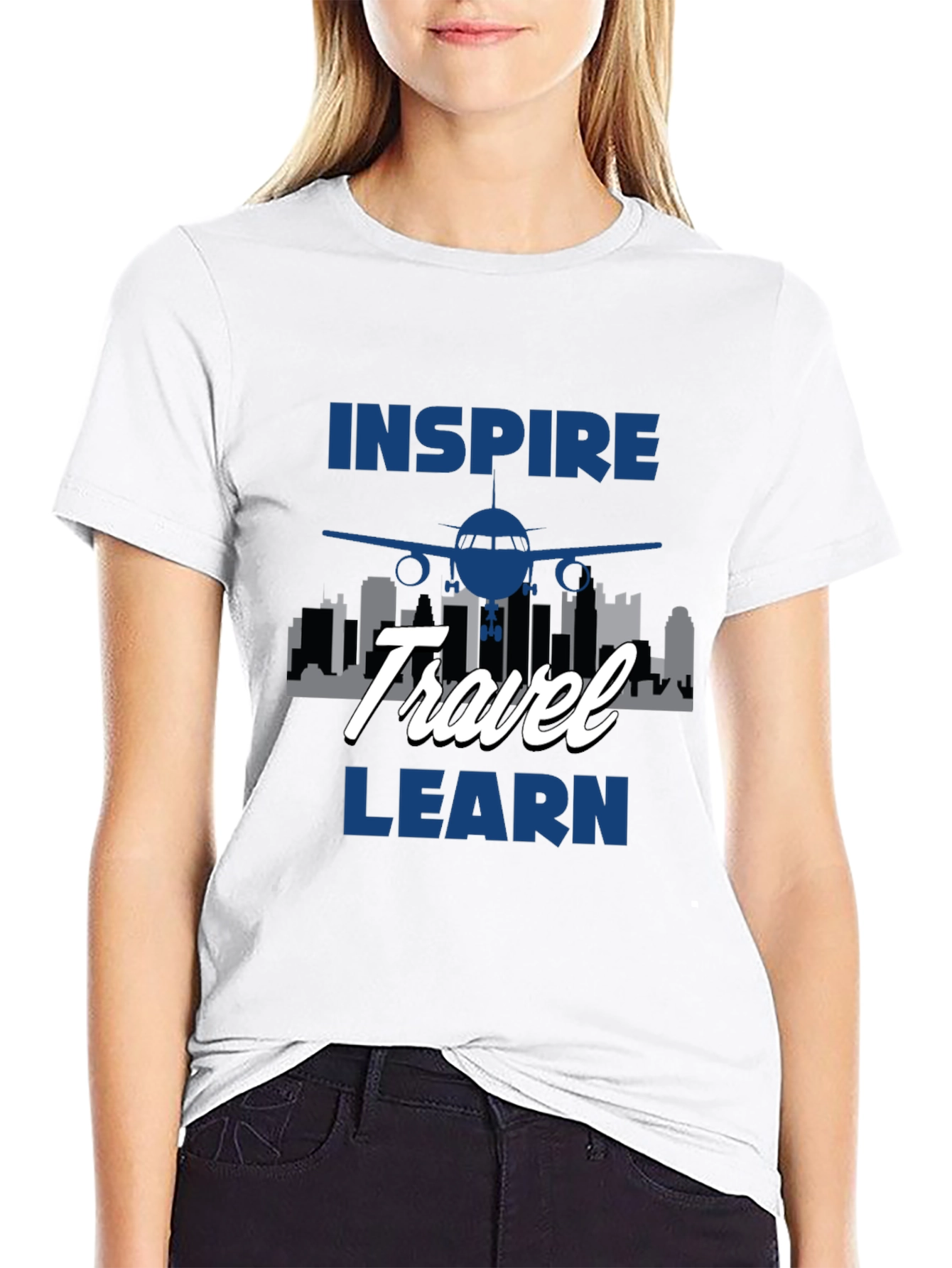 Inspire Travel Learn Airplane T-Shirt