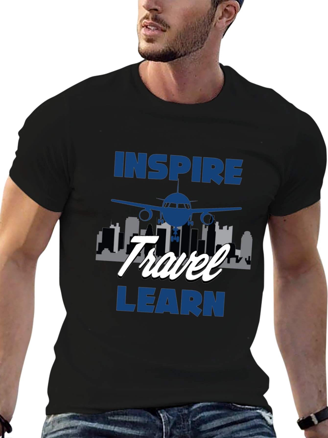 Inspire Travel Learn Airplane T-Shirt