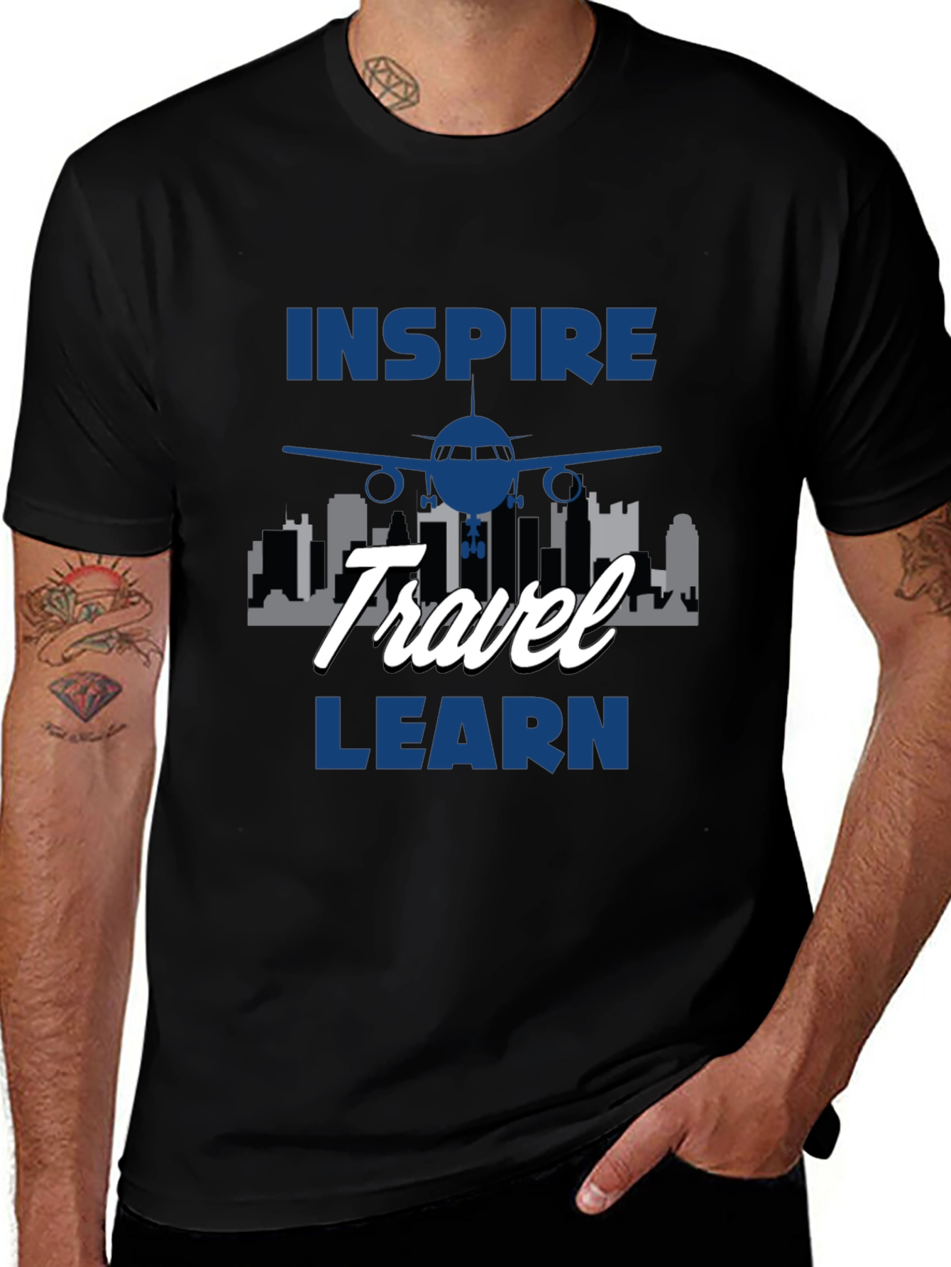 Inspire Travel Learn Airplane T-Shirt