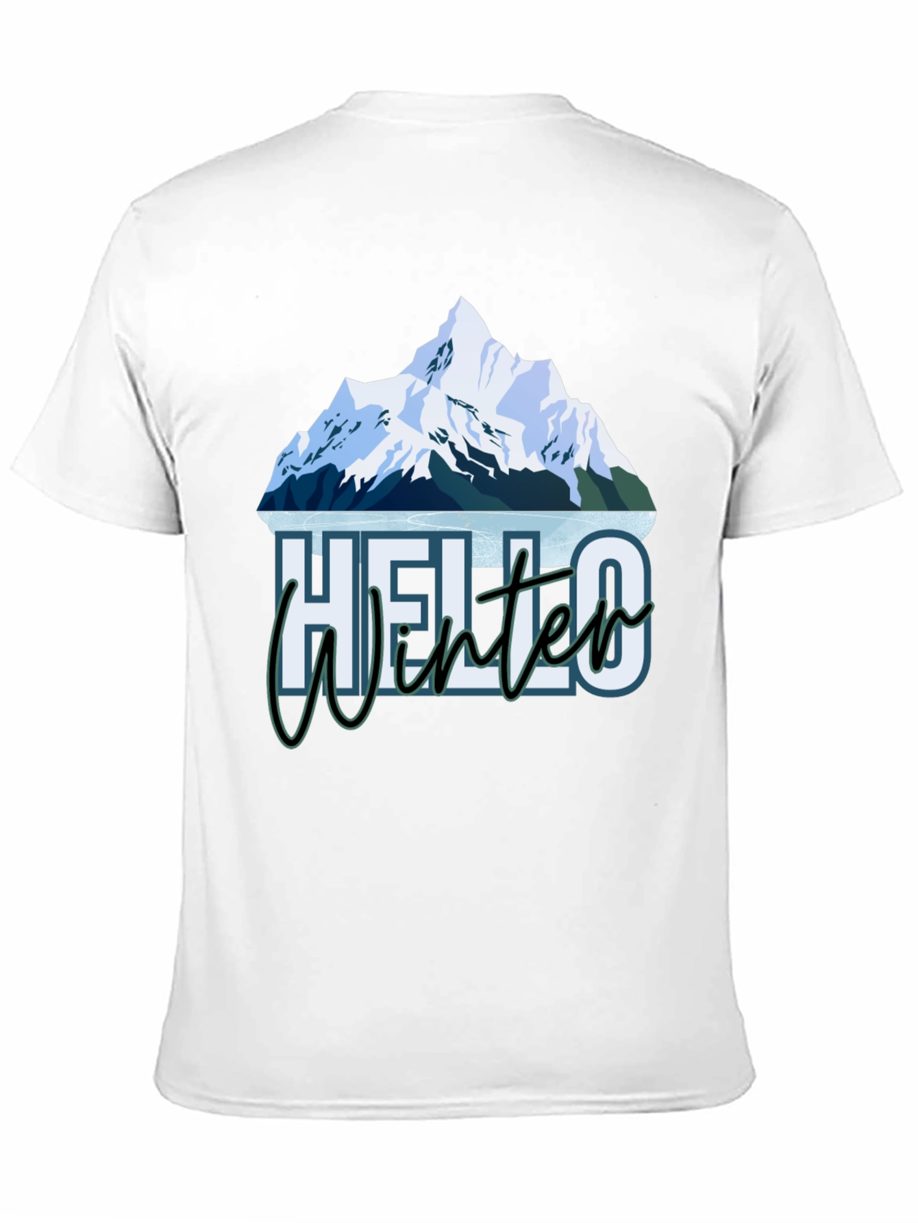 Hello Winter Mountain Graphic Tee - Black