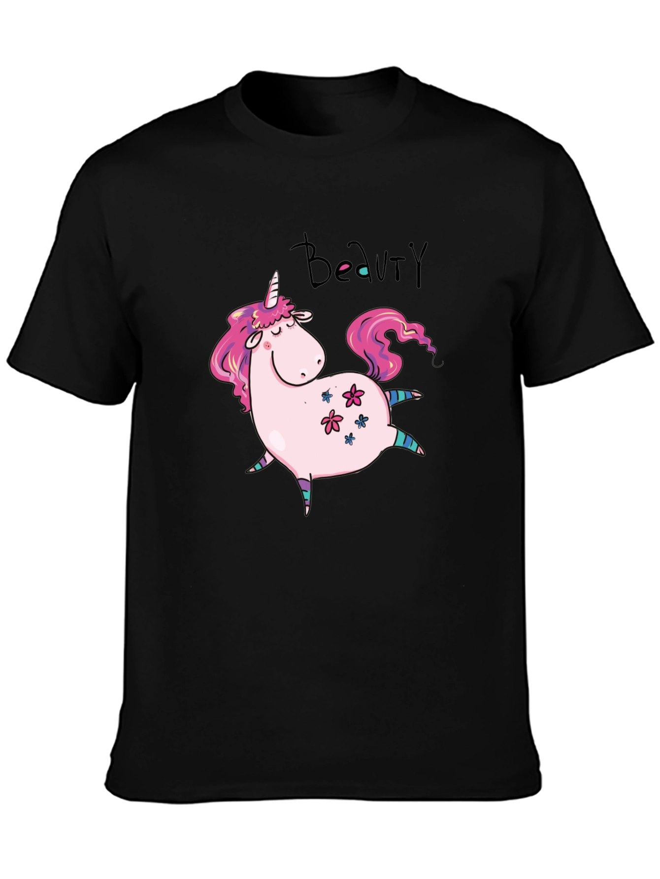 Unicorn Beauty Black T-Shirt