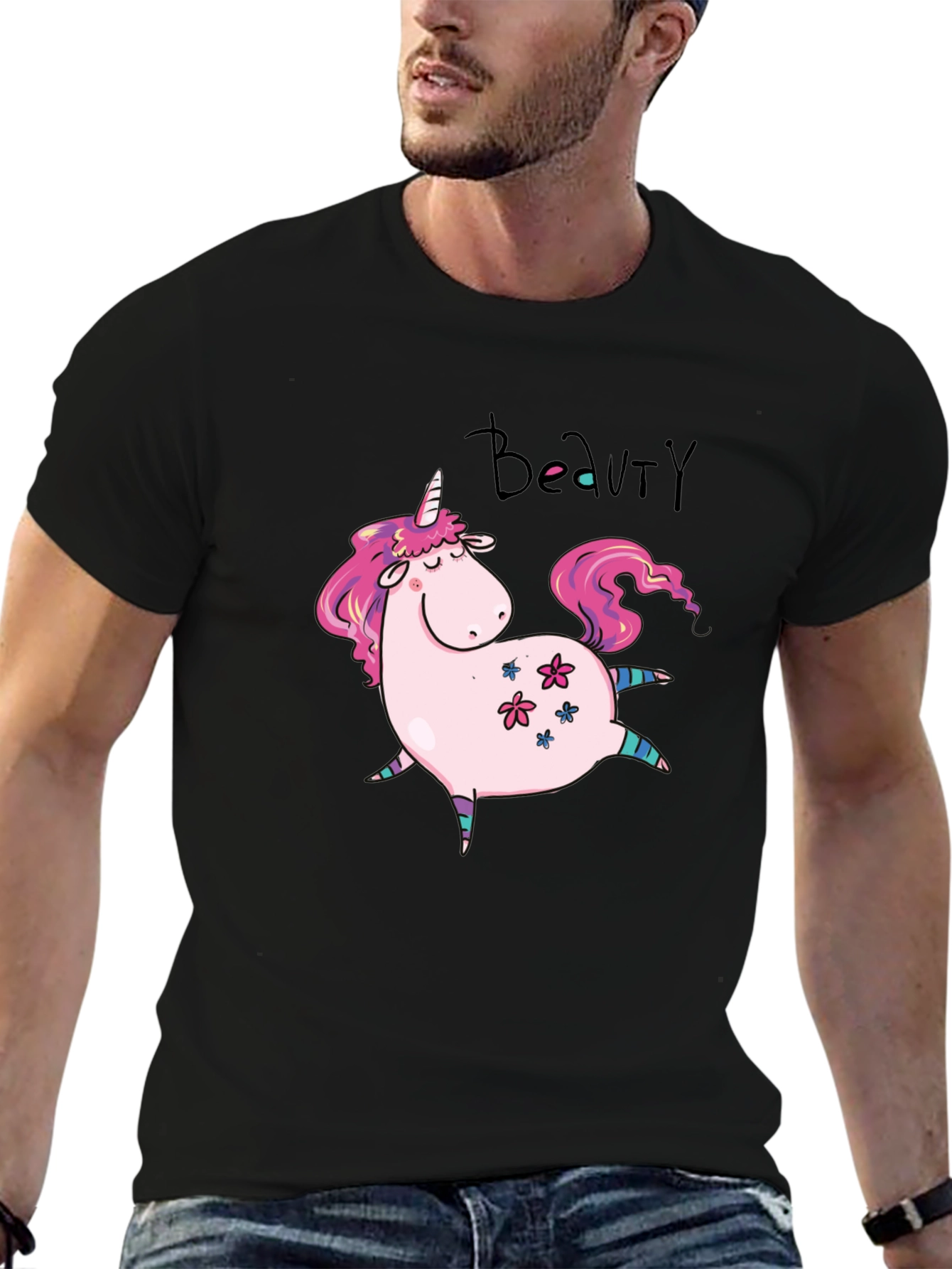 Unicorn Beauty Black T-Shirt