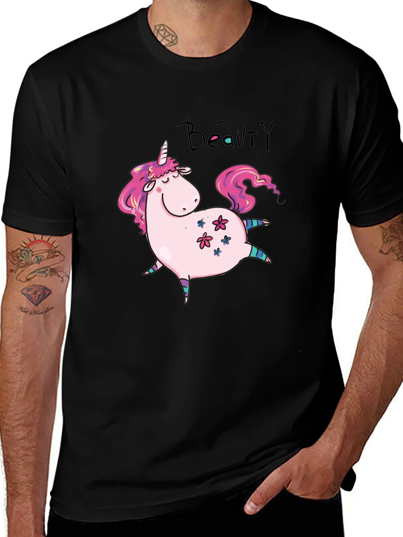 Unicorn Beauty Black T-Shirt