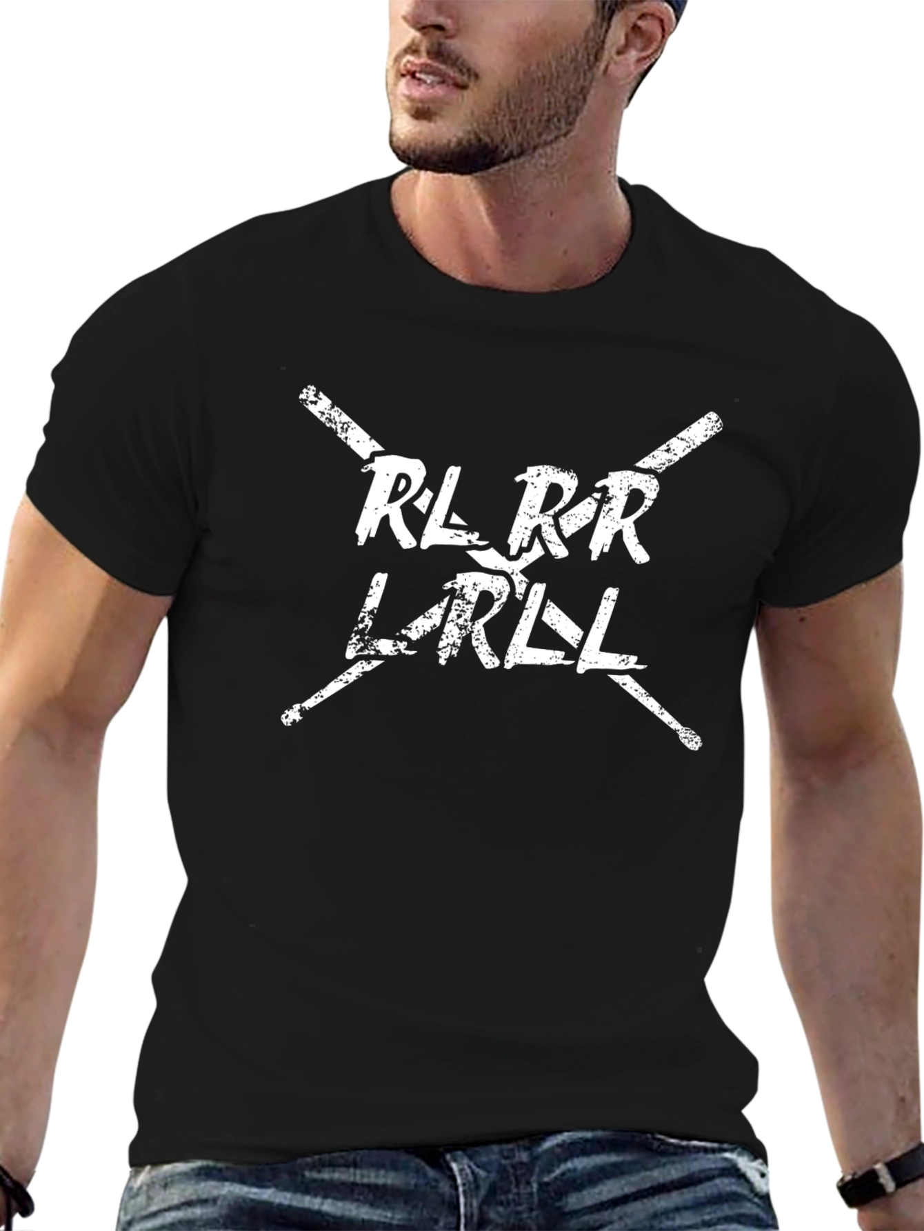 Drummer Rhythm Black T-Shirt