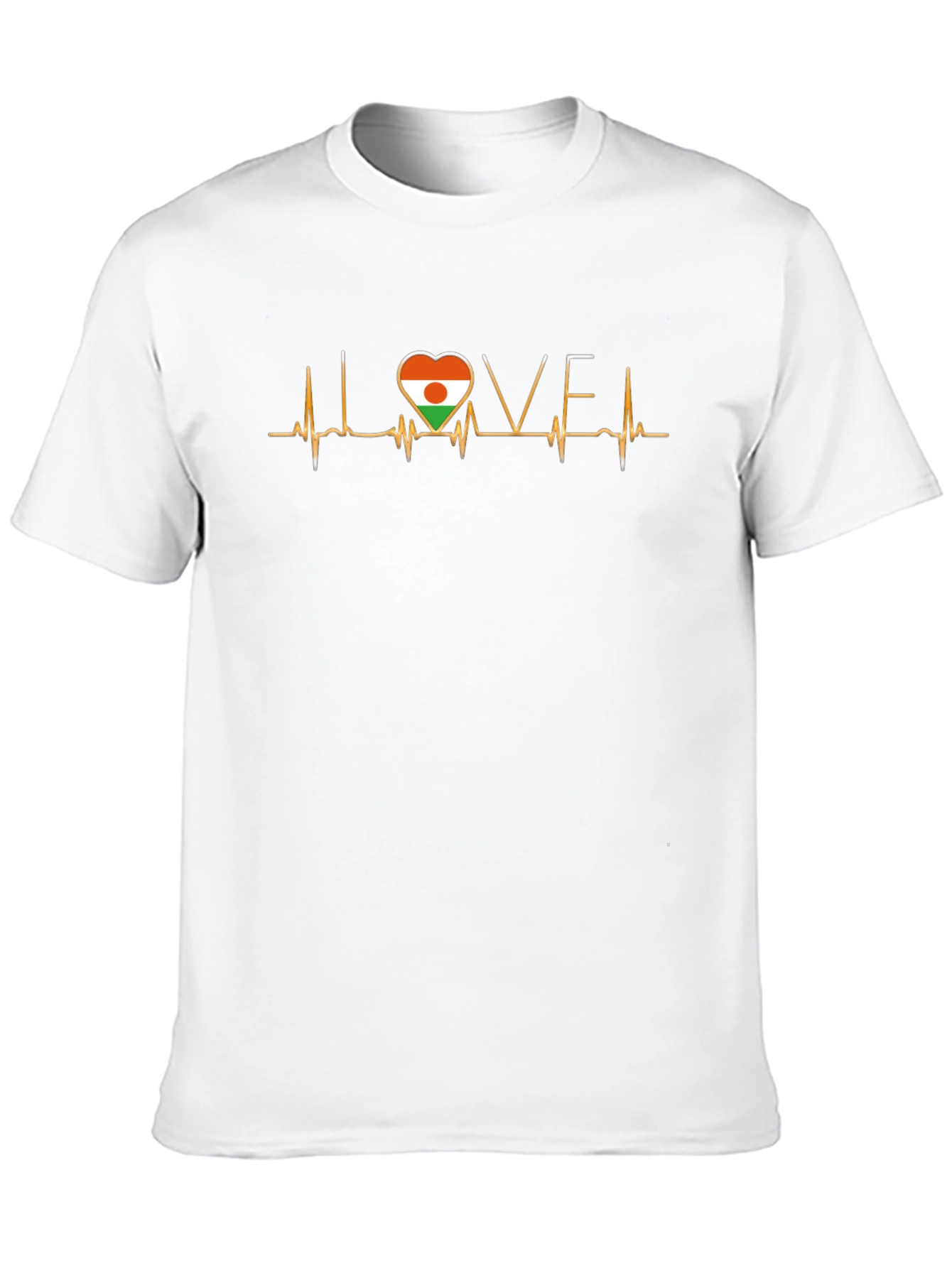 Niger Flag Heartbeat Love T-Shirt