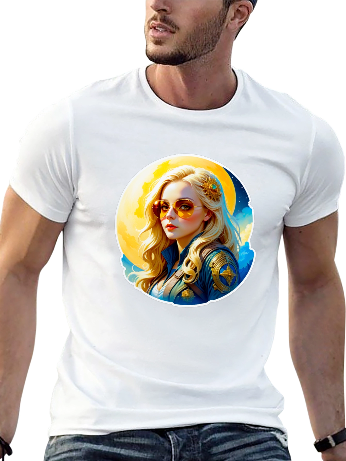 Retro Moonbeam T-Shirt - Black Cotton Tee