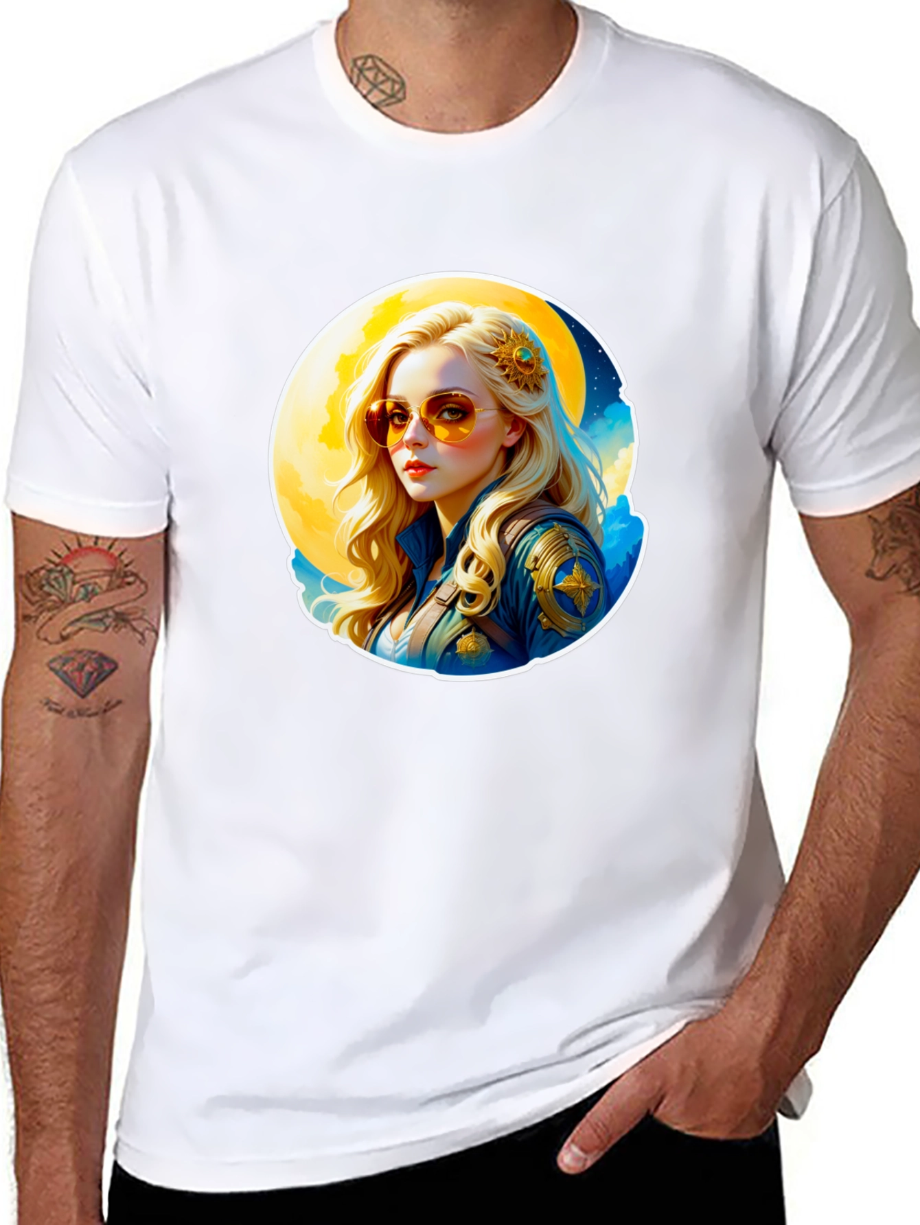 Retro Moonbeam T-Shirt - Black Cotton Tee