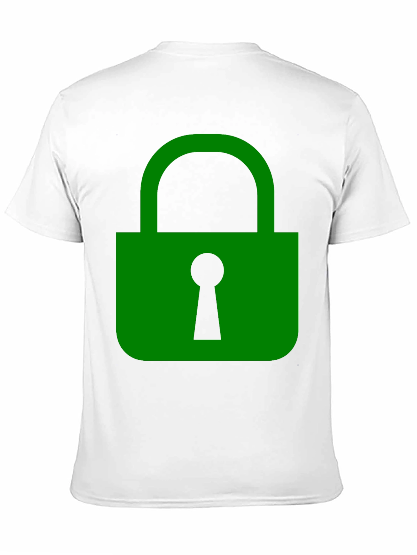 Green Lock Graphic Black T-Shirt